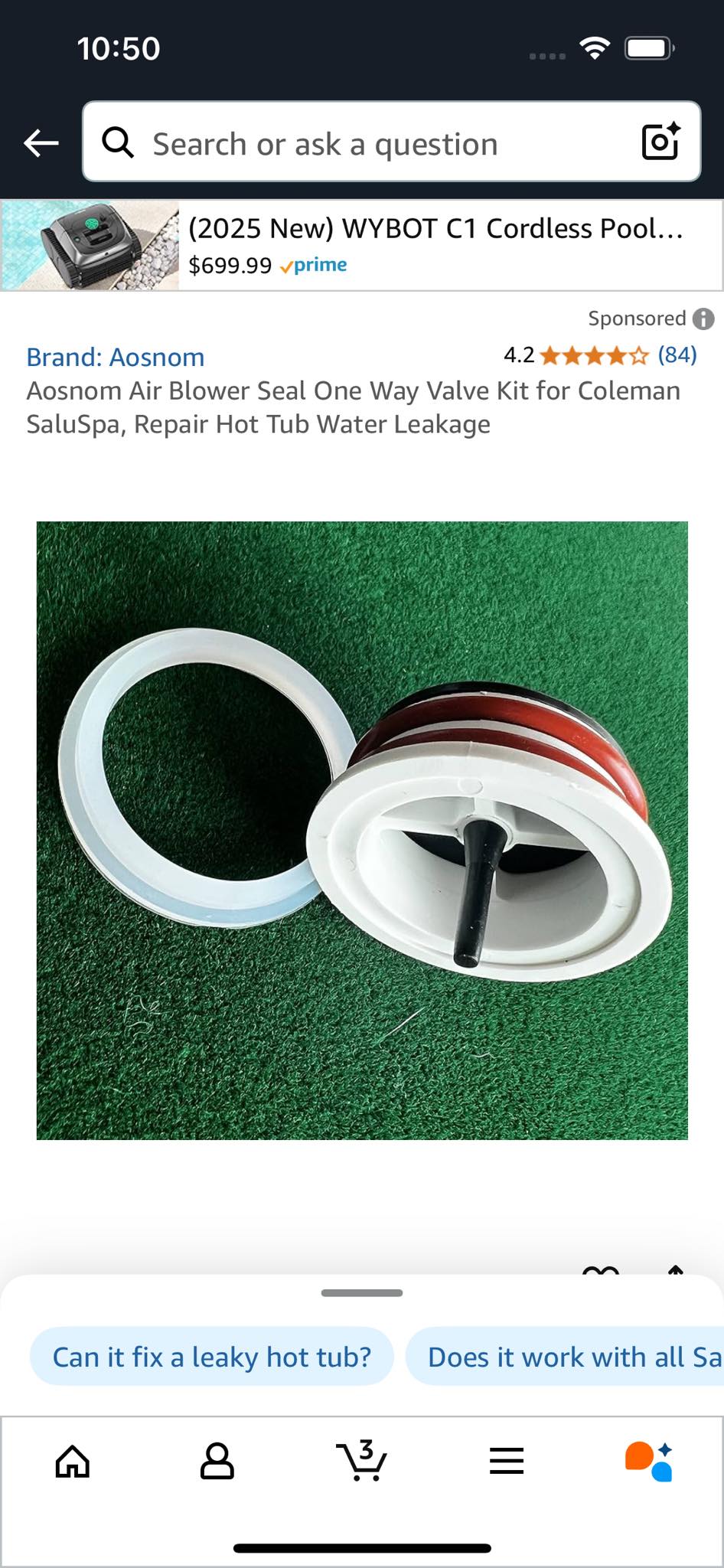 Water Leakage Fix Coleman SaluSpa Air Blower Seal Repair Kit - Fix Hot Tub Water Leaks With Complete Silicone Seal Set Hot Tub Repair Kit