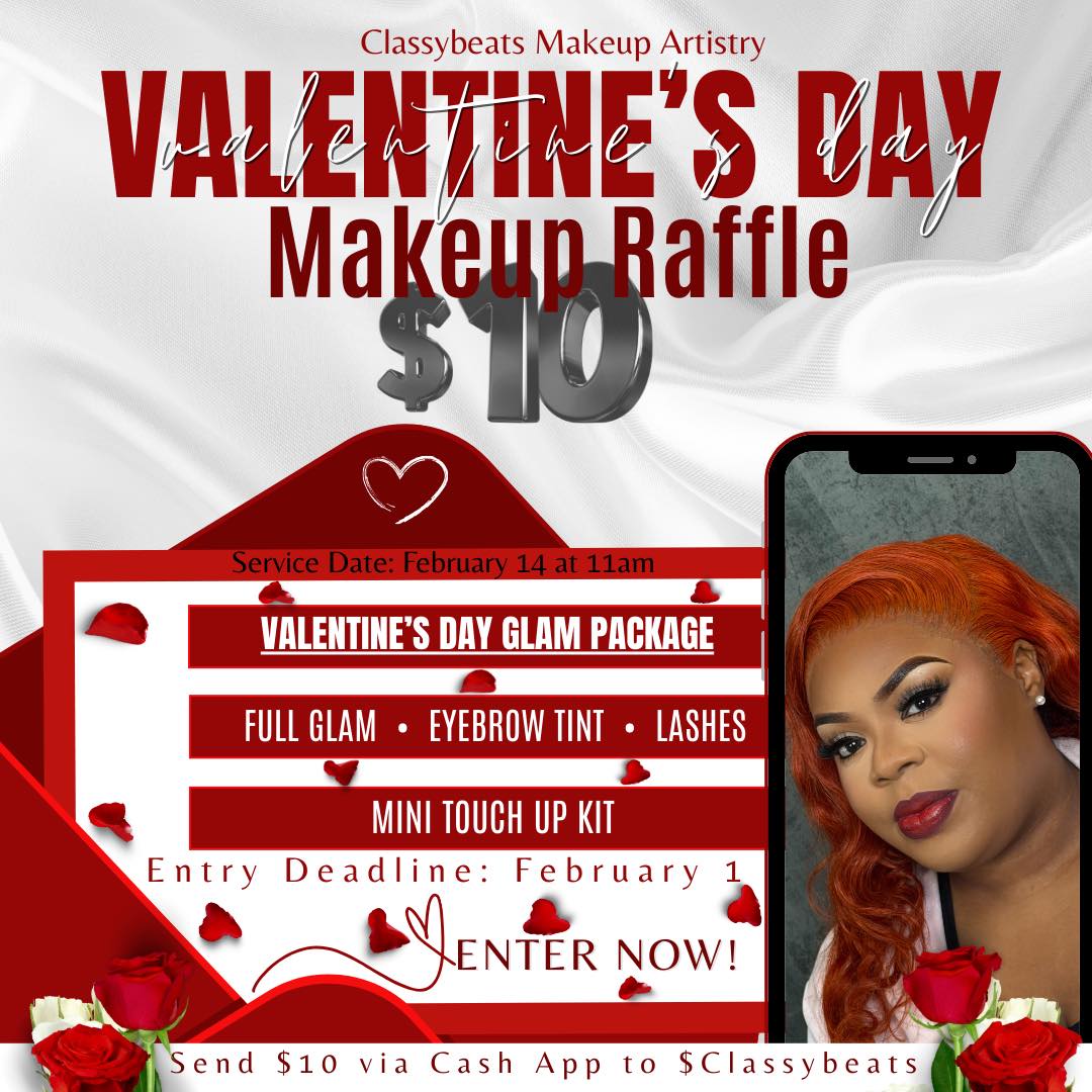 Lisa - Valentine’s Day glam raffle 💄 $10 entry • One winner 📅 February ...