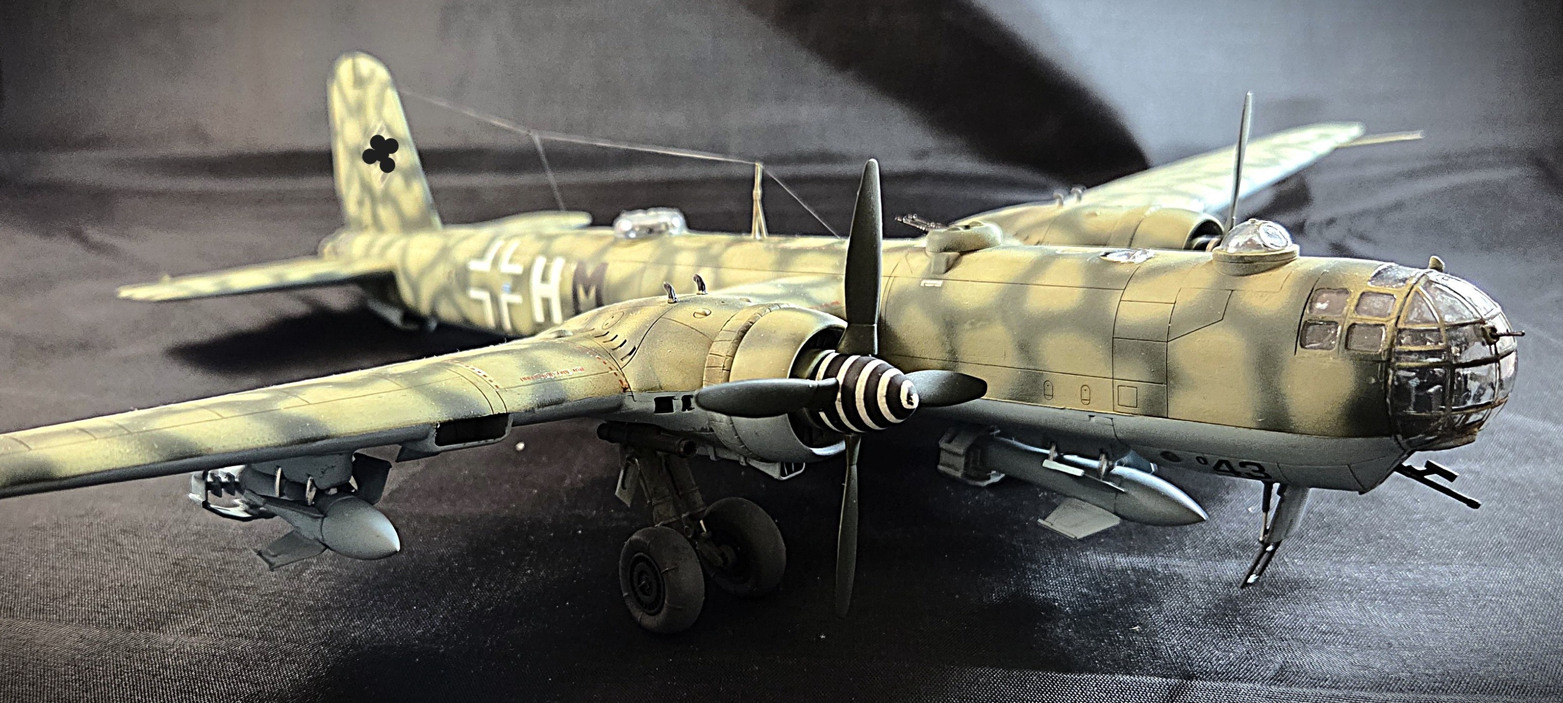 Revell He 177 A-5 Greif model with Fritz X glide bombs