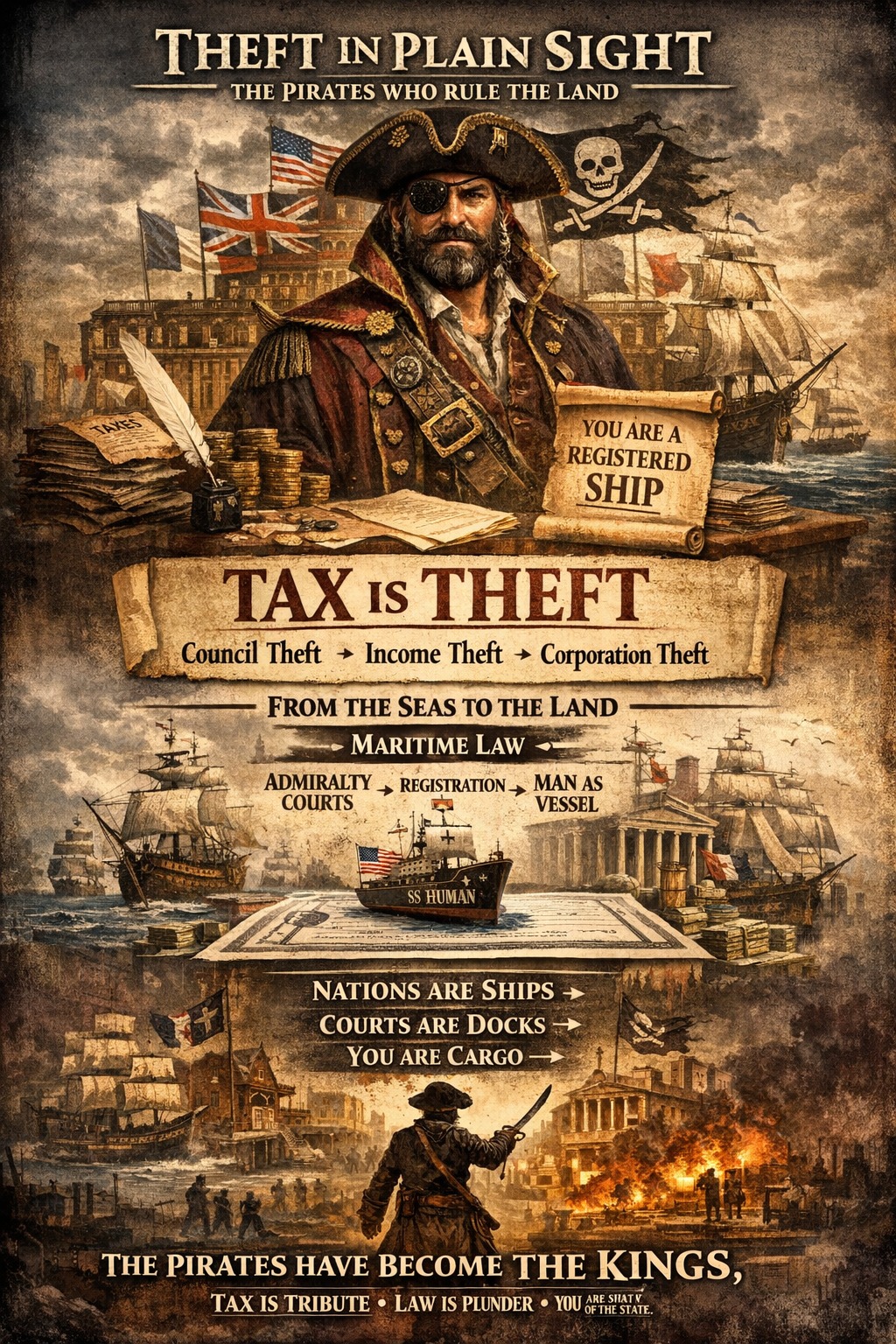 Rob - THEFT IN PLAIN SIGHT — THE PIRATES WHO RULE THE LAND A scroll of ...
