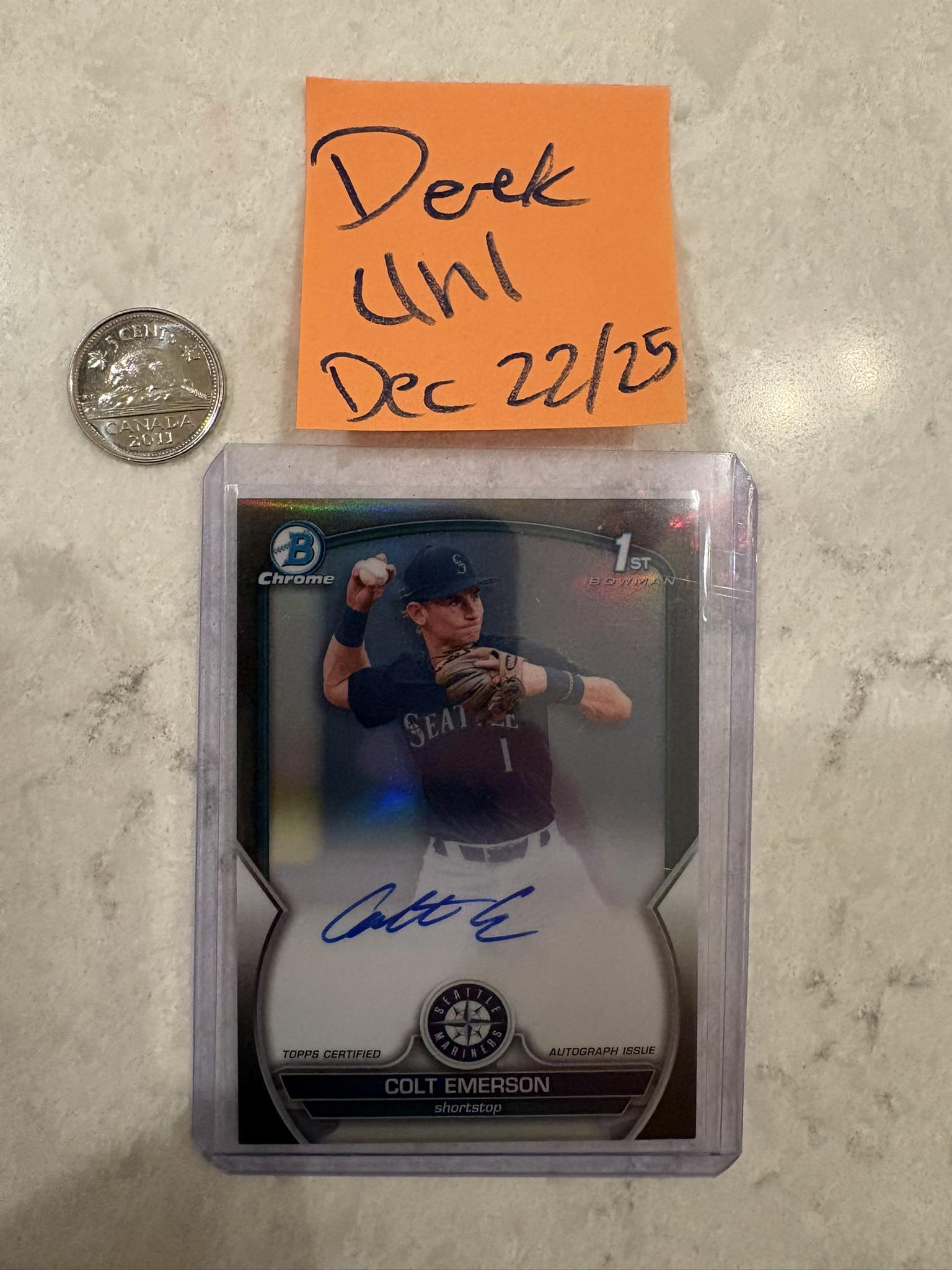 Colt Emerson baseball card found
