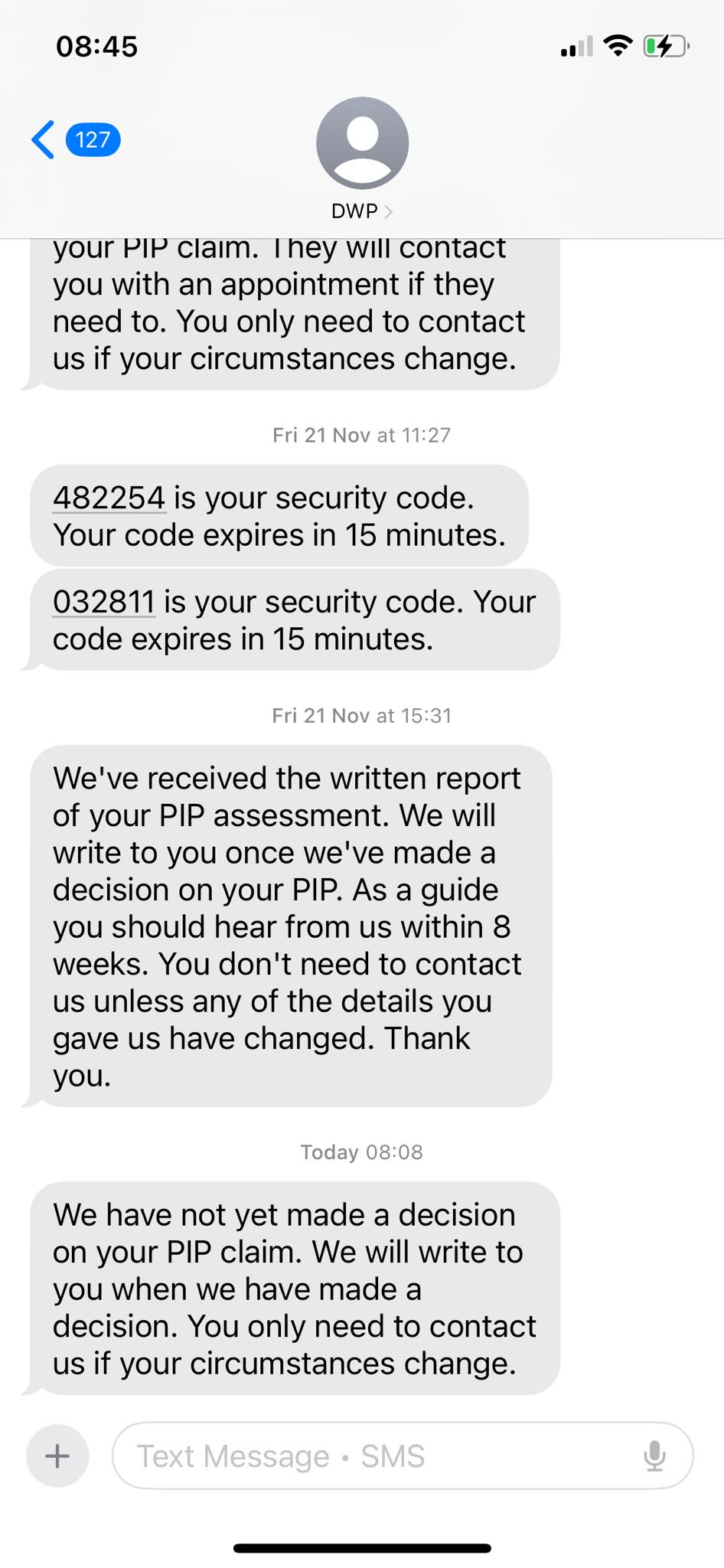 The report was sent/ received on the same day as the assessment call ...
