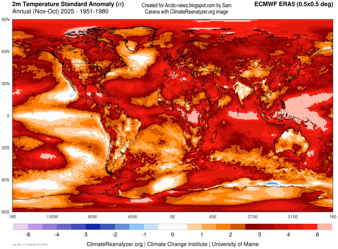 Sam - The image shows the global temperature standard anomaly for the ...