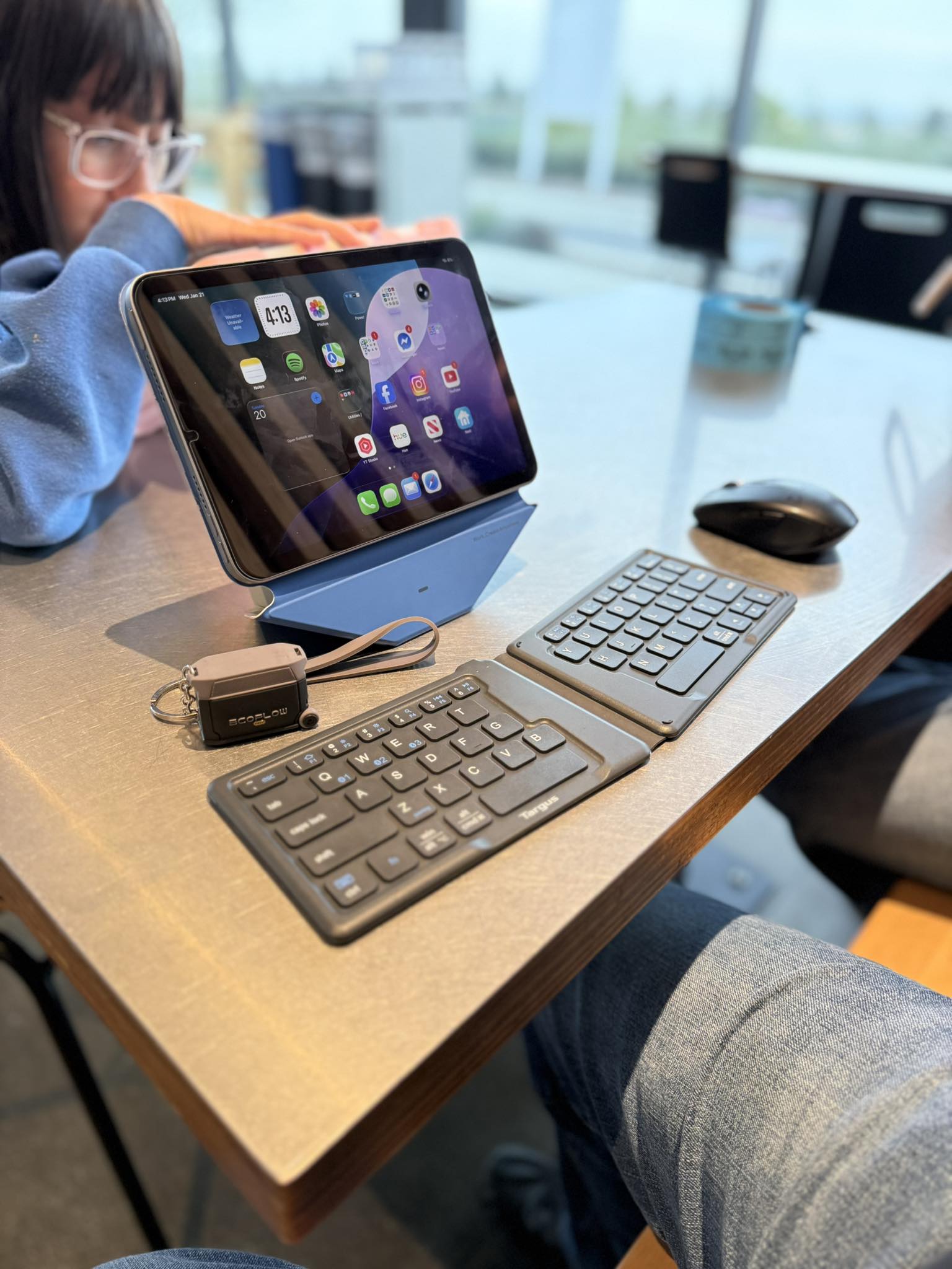 Remote work setup with portable devices