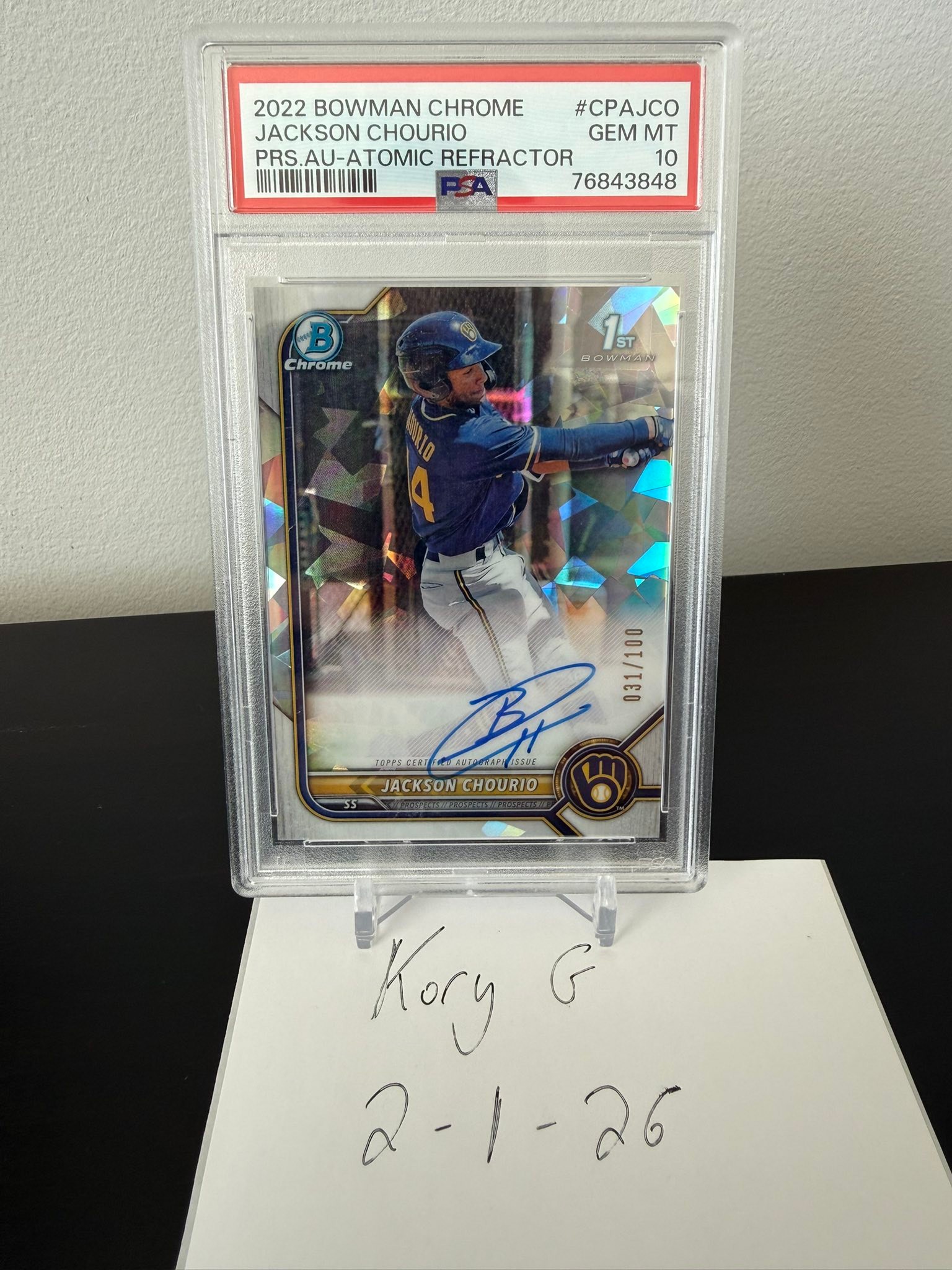 Leo De Vries /150 - Sold Chourio Atomic /100 - Sold