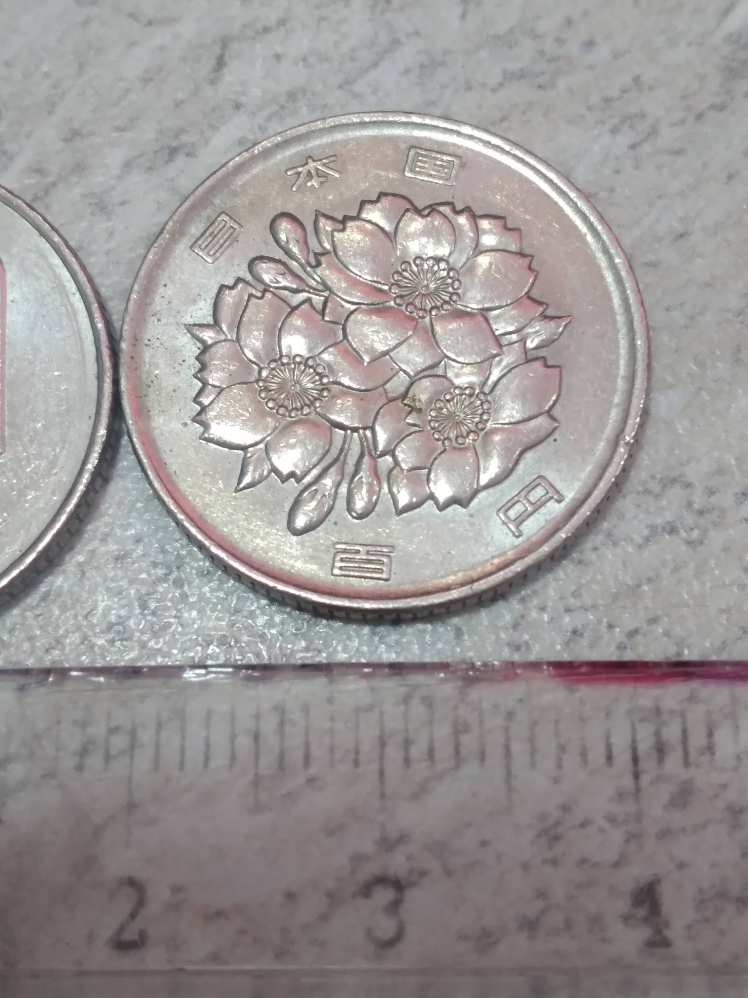 What country do these 2cm floral design coins belong to?
