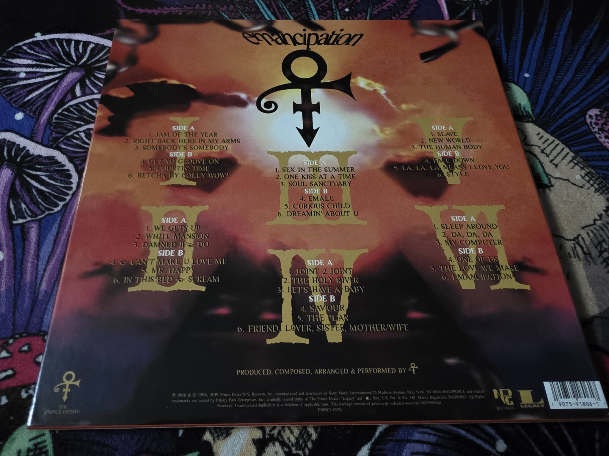 Prince's Emancipation album on vinyl