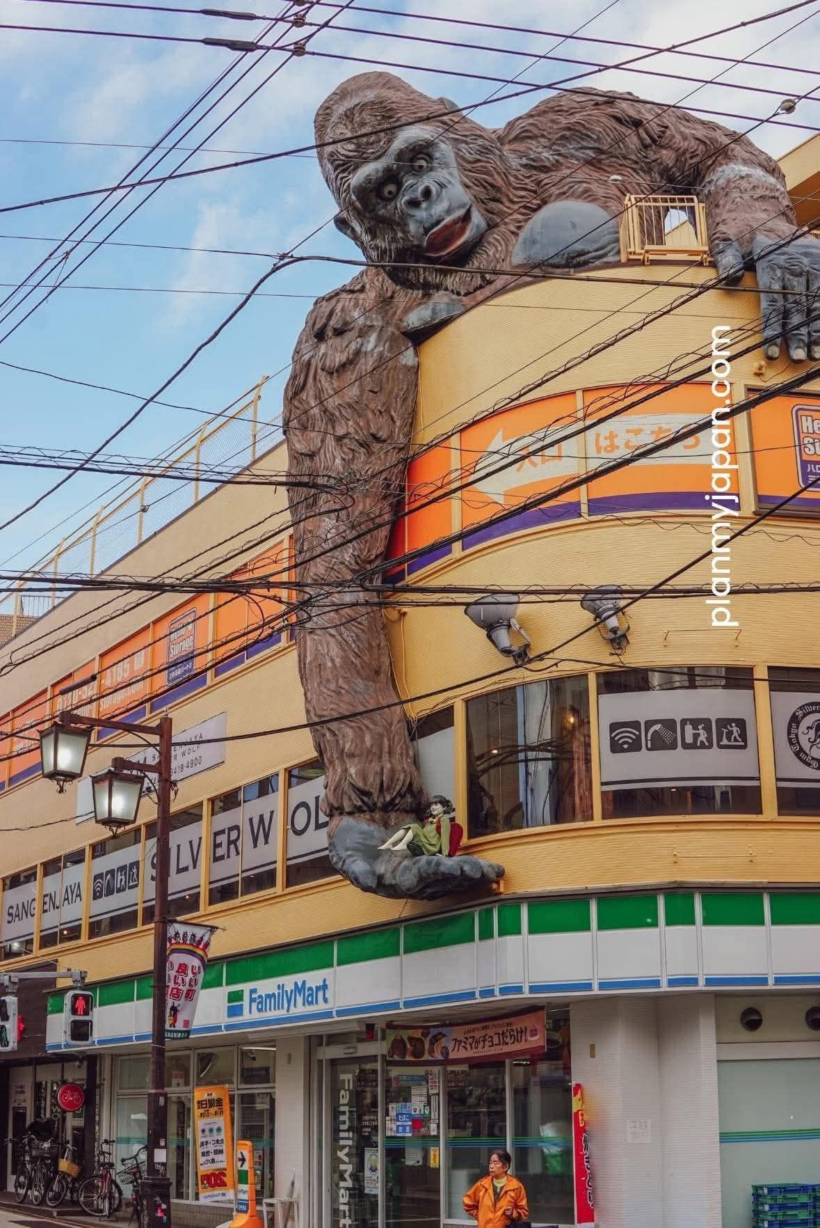 Giant gorilla statue in Tokyo, Japan