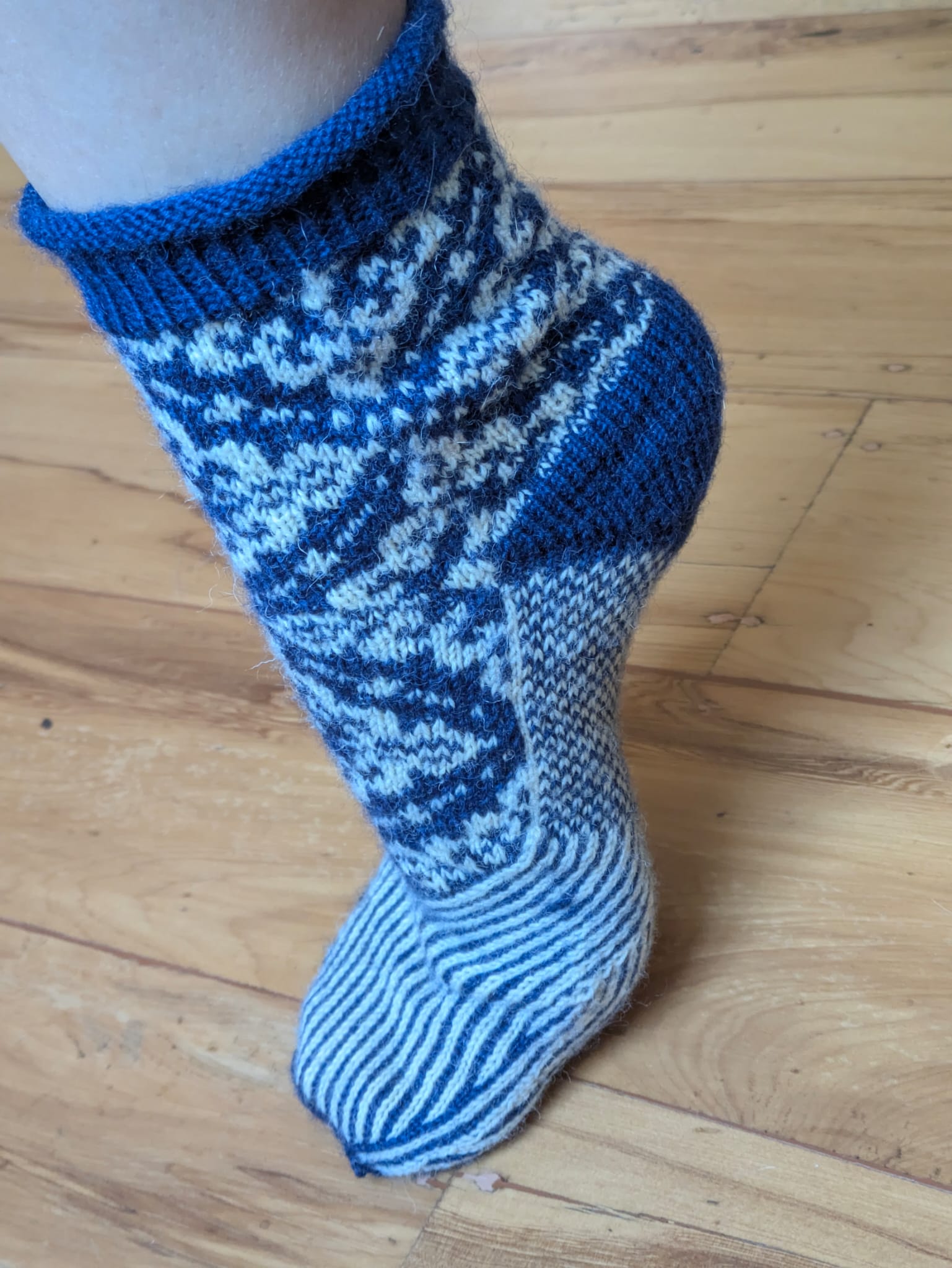 Knitting socks from Stephanie Van Der Linden's collection