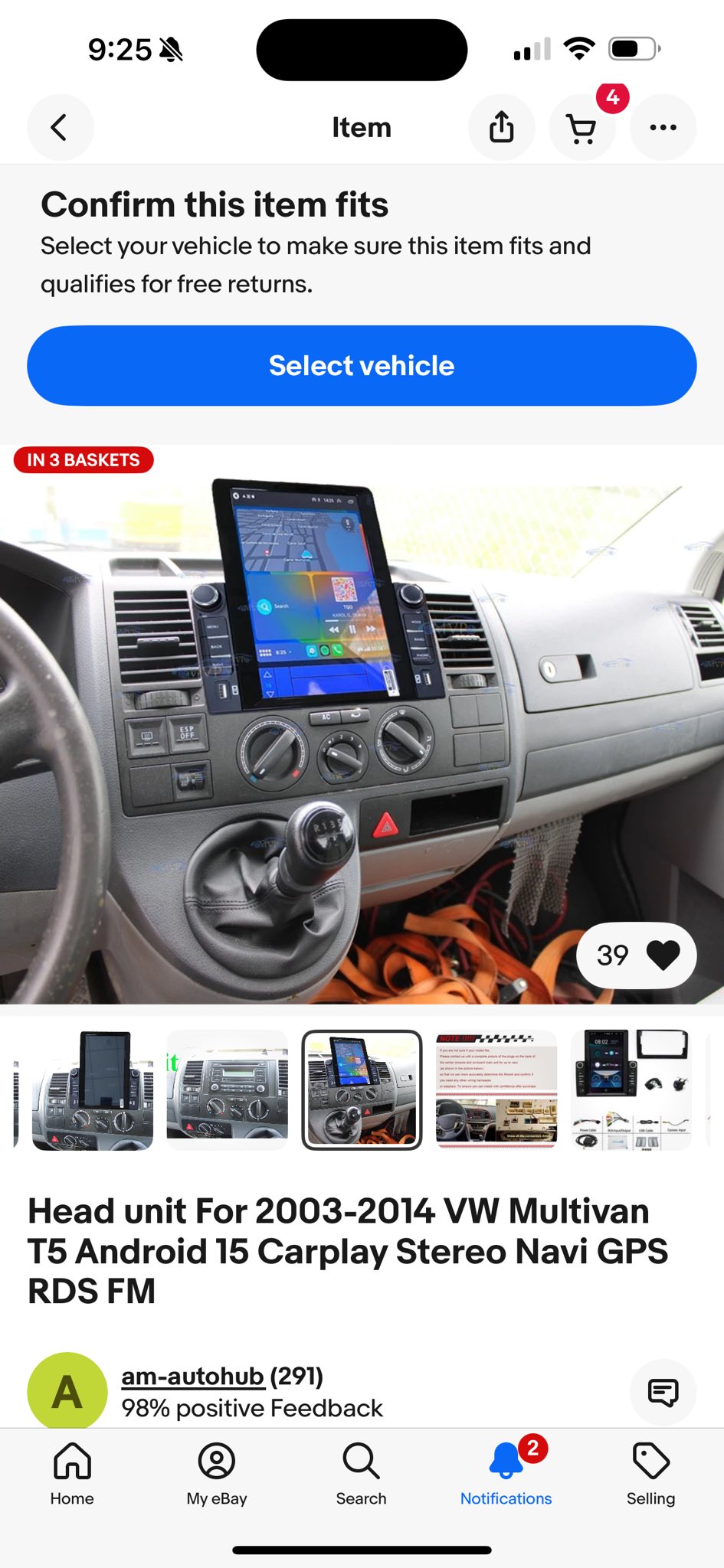 Double Din Fascia Kit For VW Transporter T5/T5.1 – Black Dash Trim 2009-2015 10 thumbnail image
