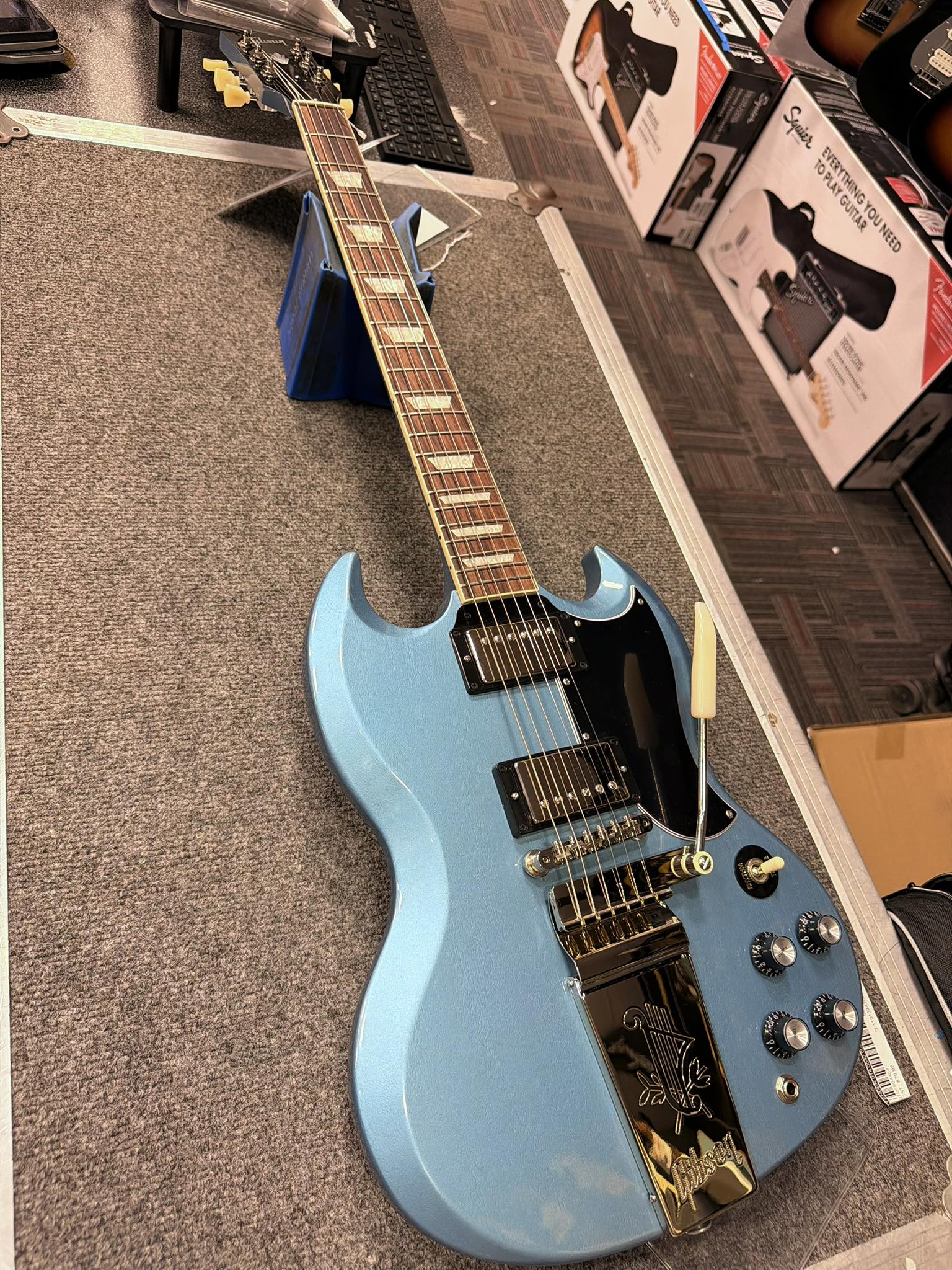 Found mythical pelham blue sg guitar