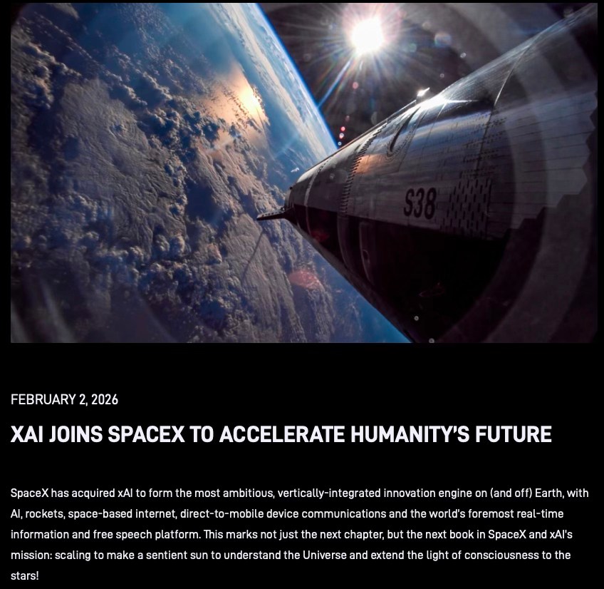 Steve - SpaceX has acquired xAI Elon's letter: 