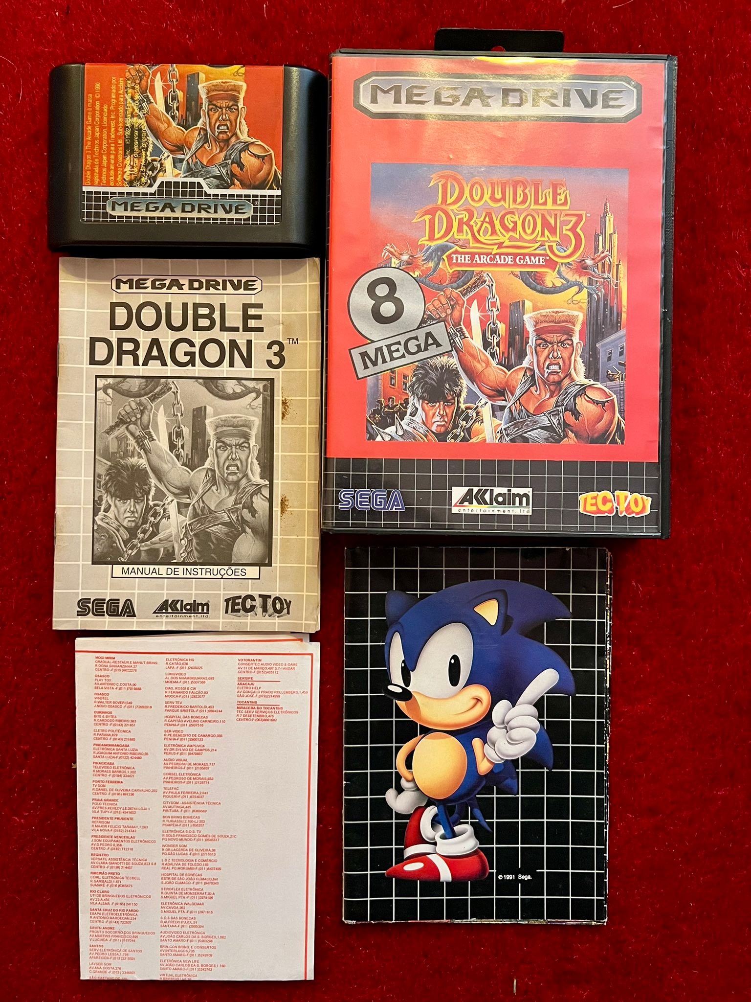 A  Brazilian TecToy Megadrive CiB with promotional poster copy of