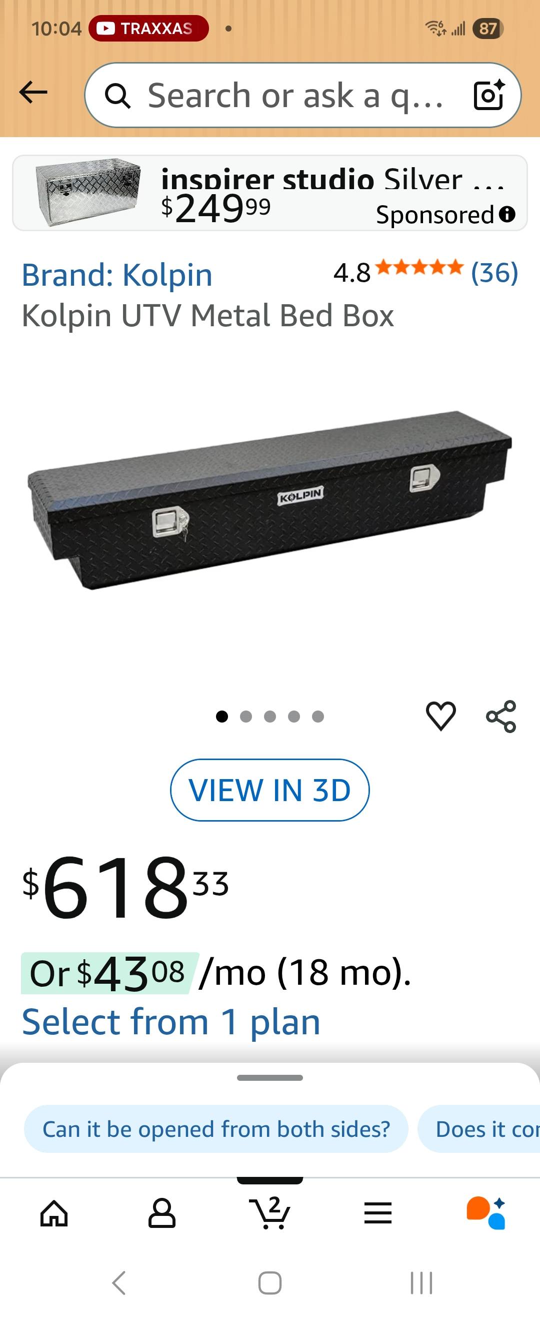 Under Seat Storage Box | Center Seat | Can-Am Defender HD 5/HD 8/HD 9