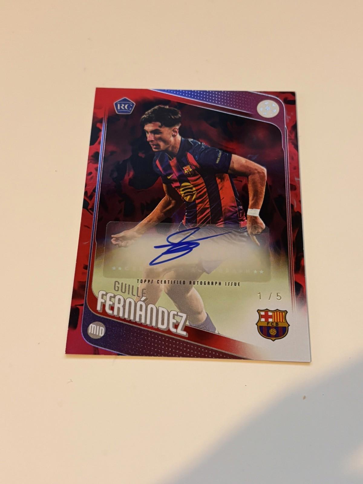 This very, very rare Guille Fernandez rookie auto trading card is