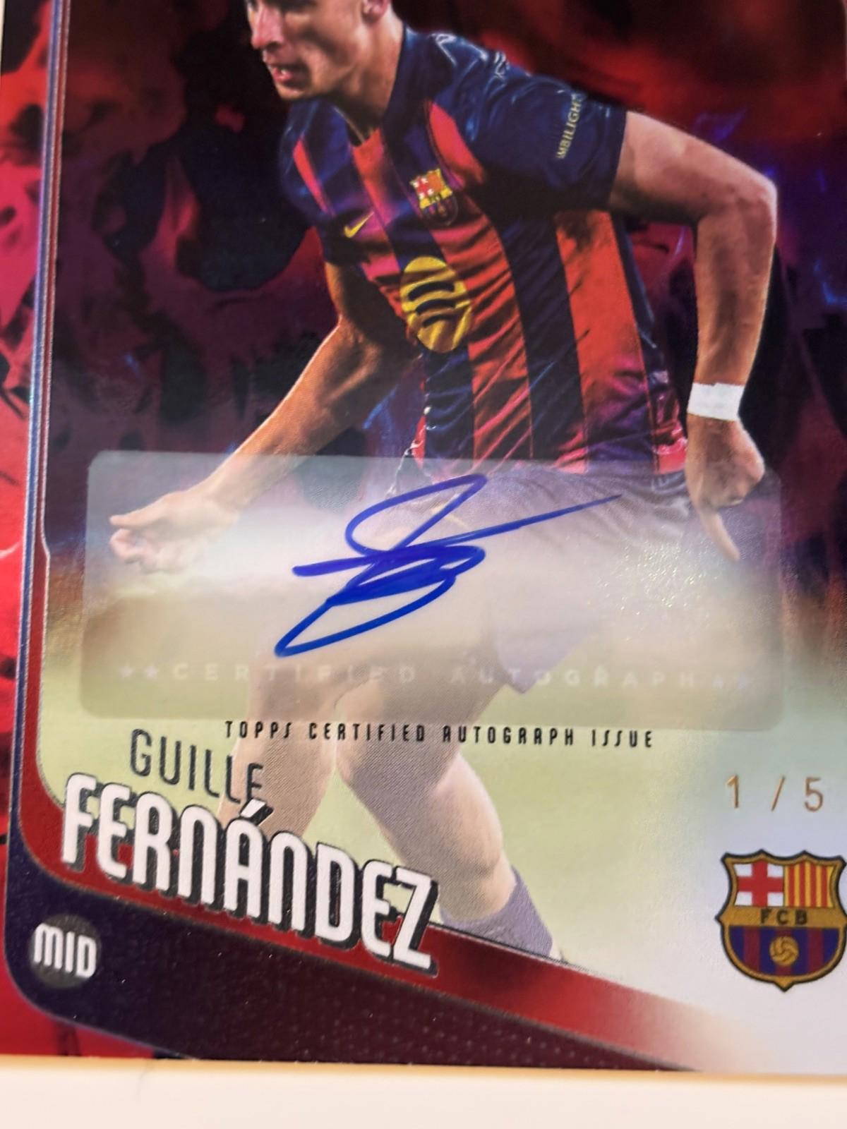 This very, very rare Guille Fernandez rookie auto trading card is 