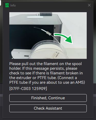 What causes buffer failure error when filament reaches extruder?