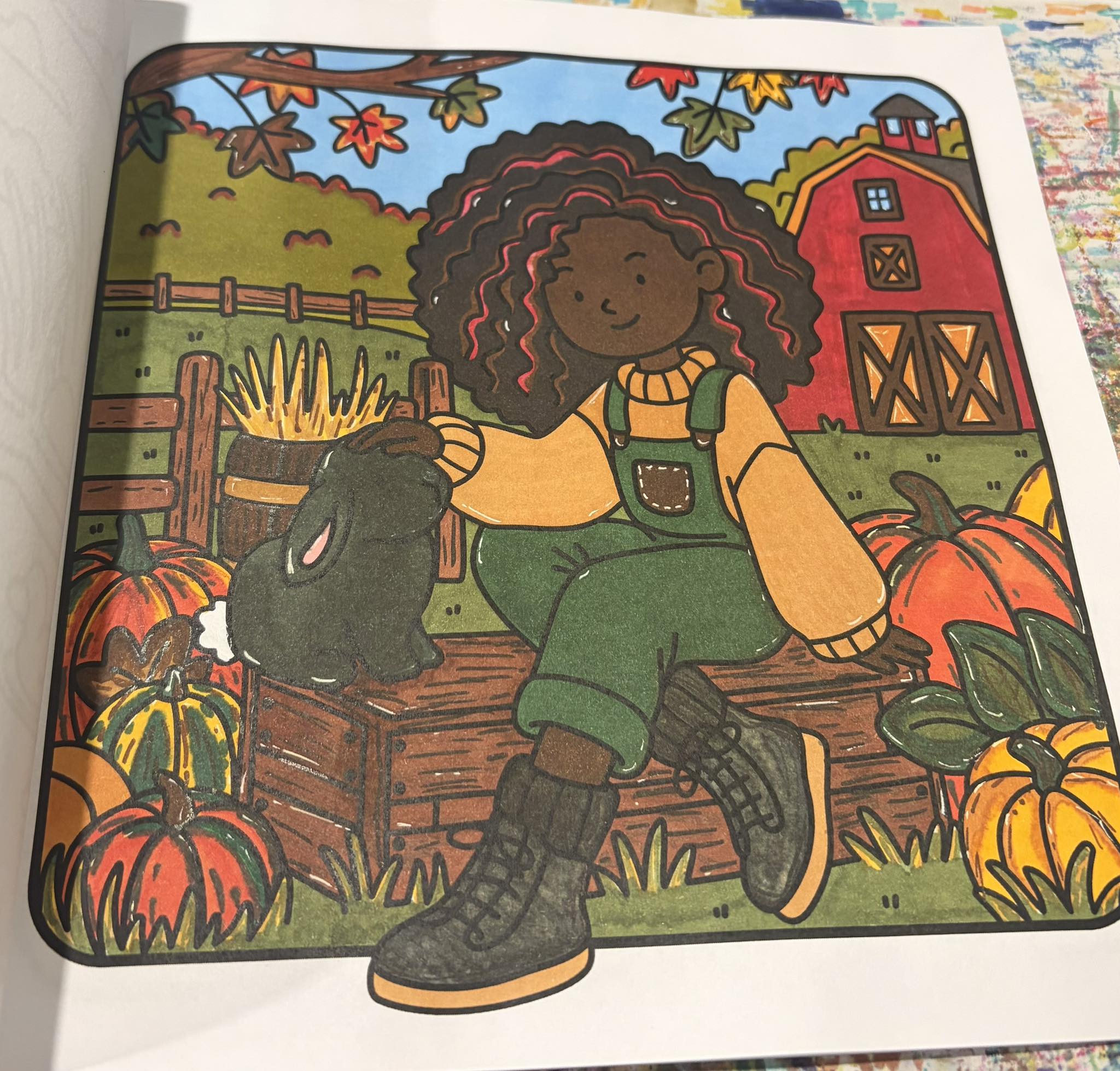 Country girl coloring book with alcohol markers