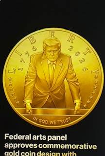A federal arts commission has approved the design for a 24-karat