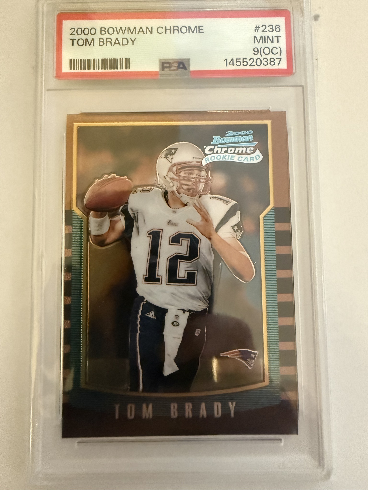 2000 Bowman Chrome Tom Brady RC PSA 9 for sale