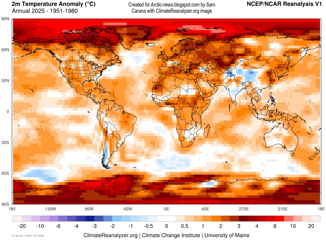 Sam Carana - 2025 TEMPERATURE The image shows the 2025... | Facebook