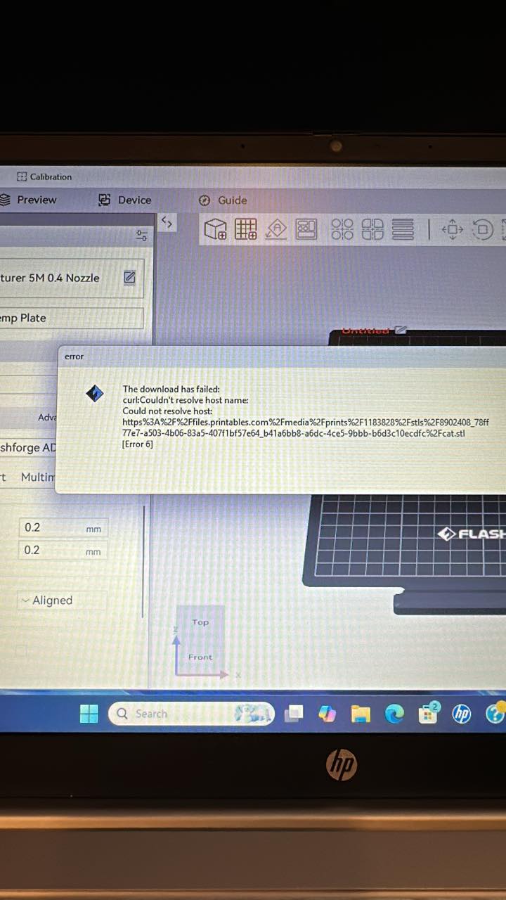 Why can't Flash Studio resolve host name when downloading from