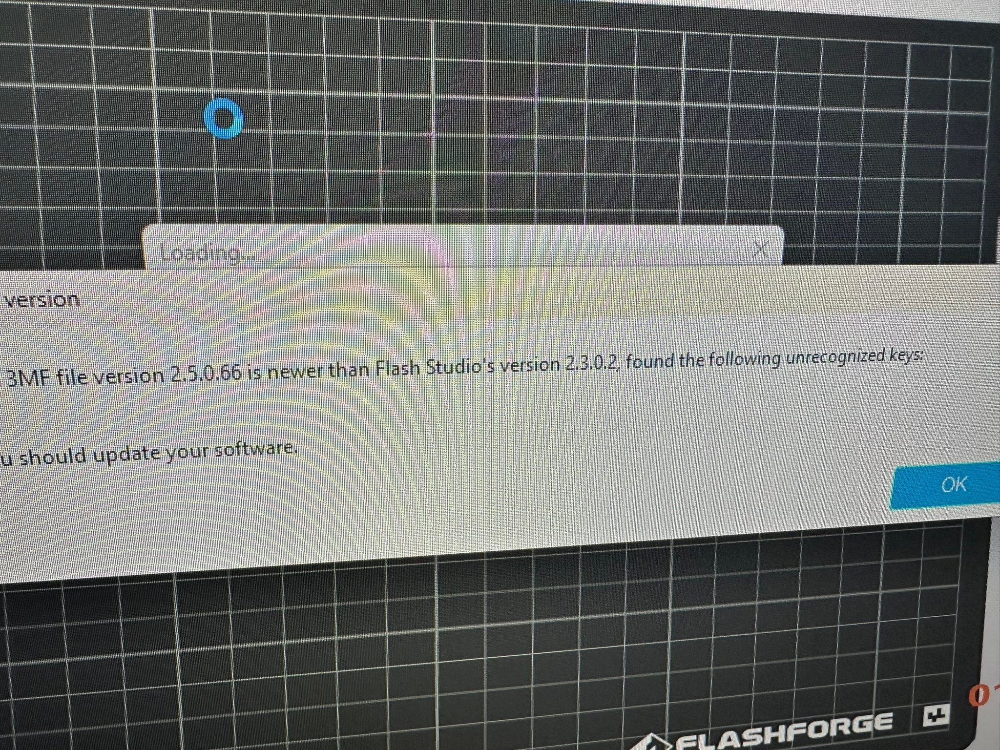 Why is Flashforge app not working with 3MF file version?