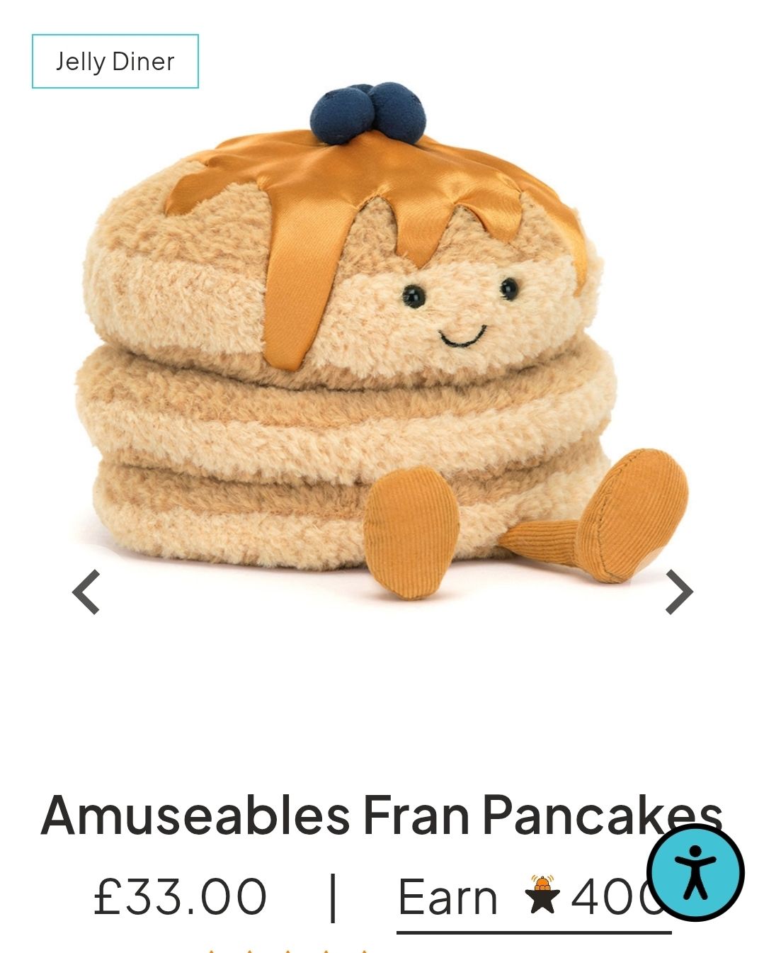 When are Amuseables Fran Pancakes restocked on Jellycat's website?