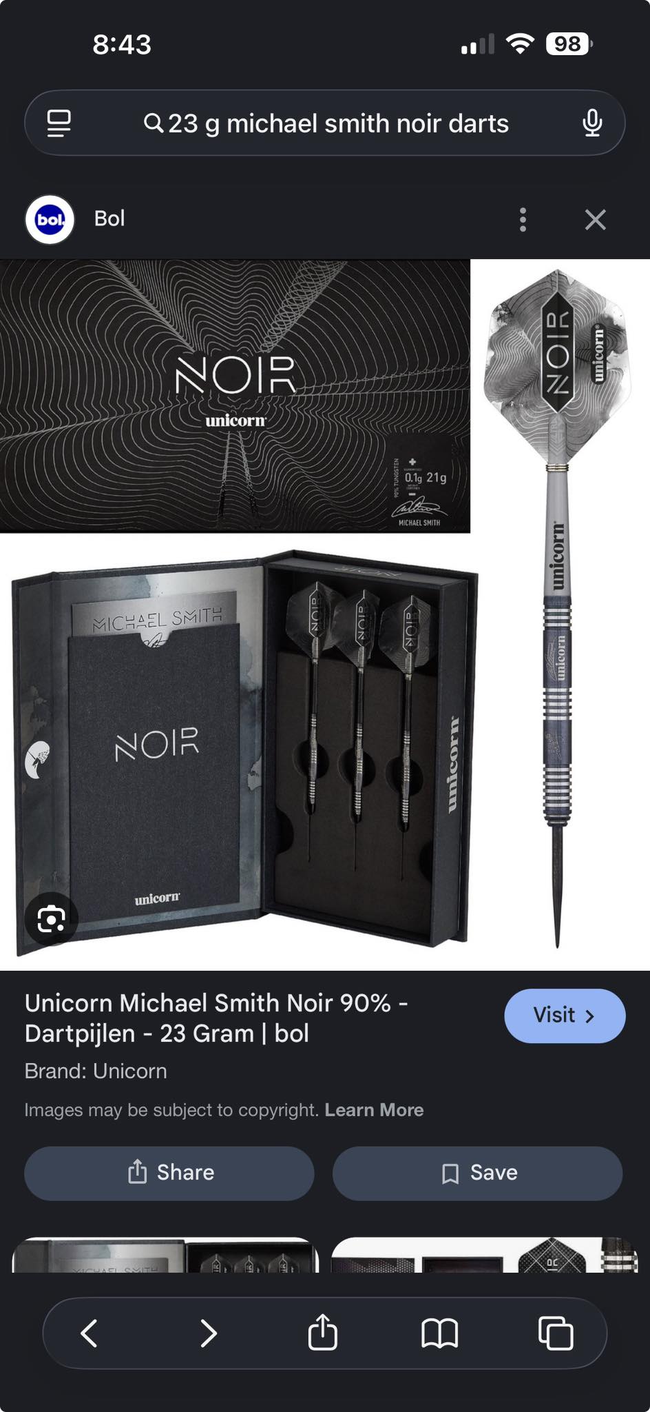 Where to find Michael Smith Noir 23g darts