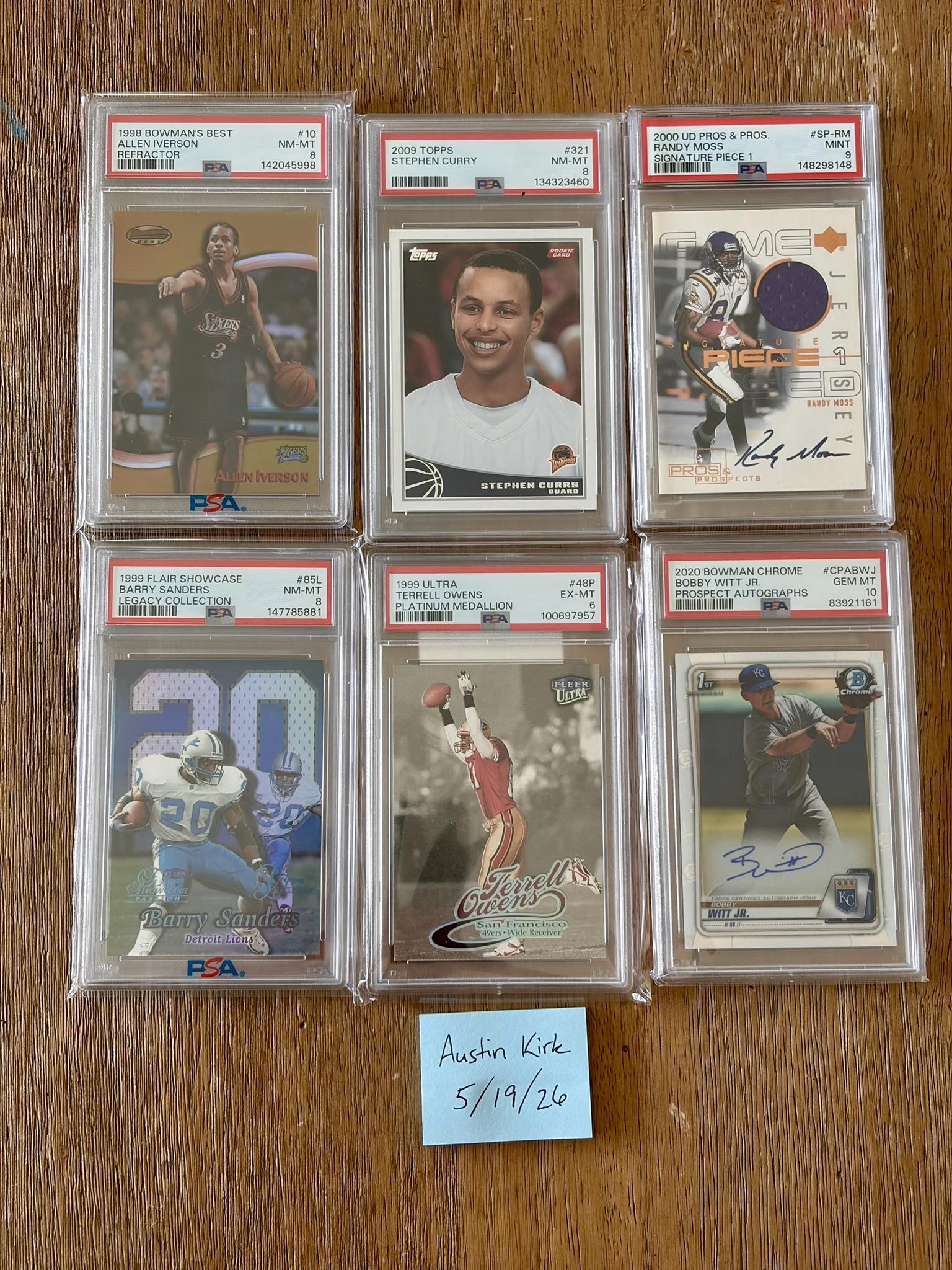 High-end sports cards for sale featuring NBA and NFL players