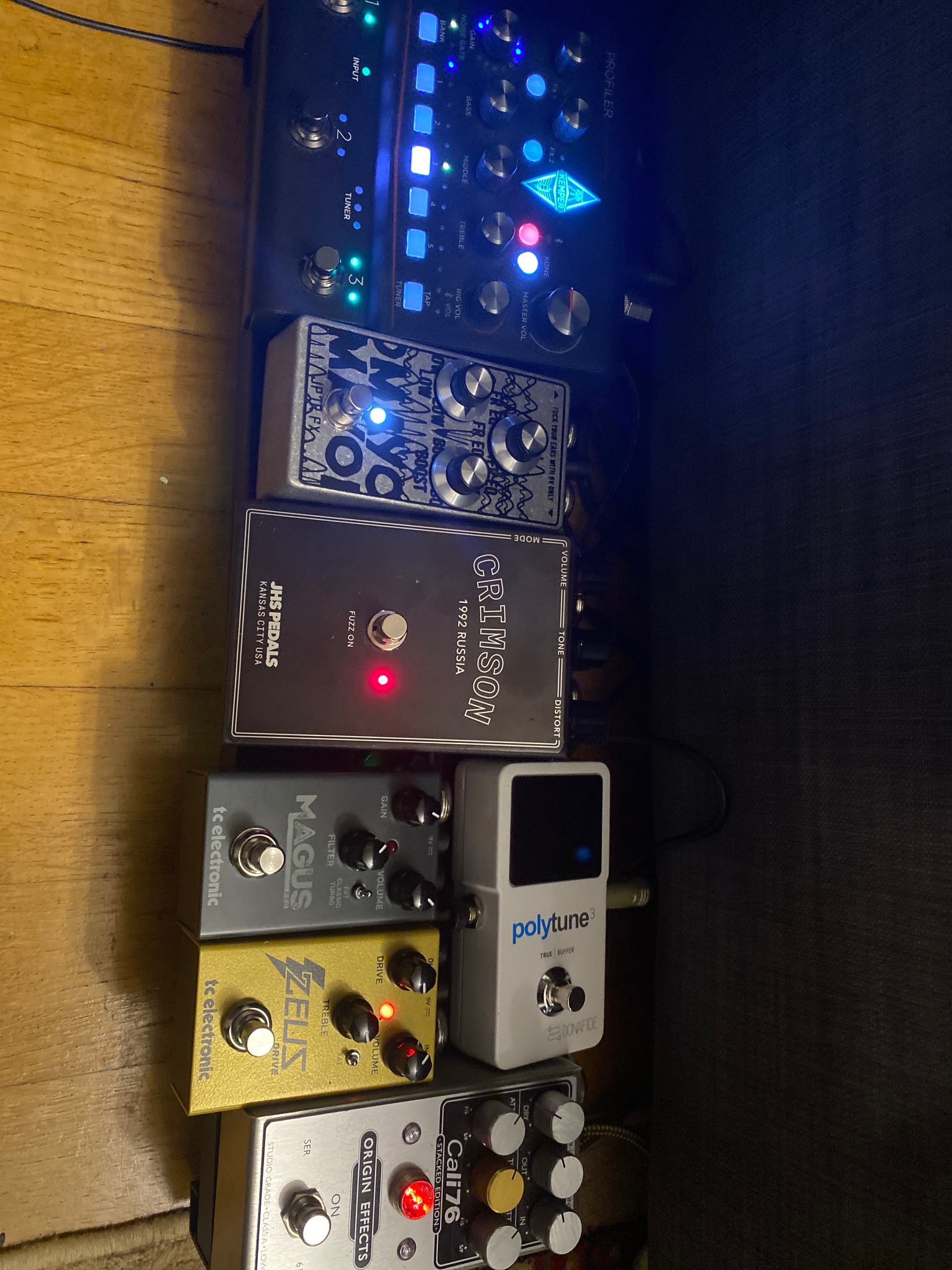 Morning Glory pedal stacked with Blues Driver and Mosky Klone