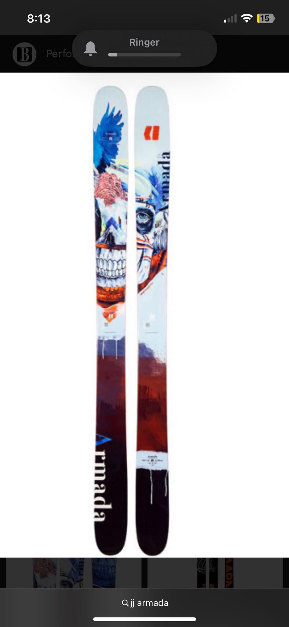 Lost Armada JJ 175cm skis at Blackcomb Base II