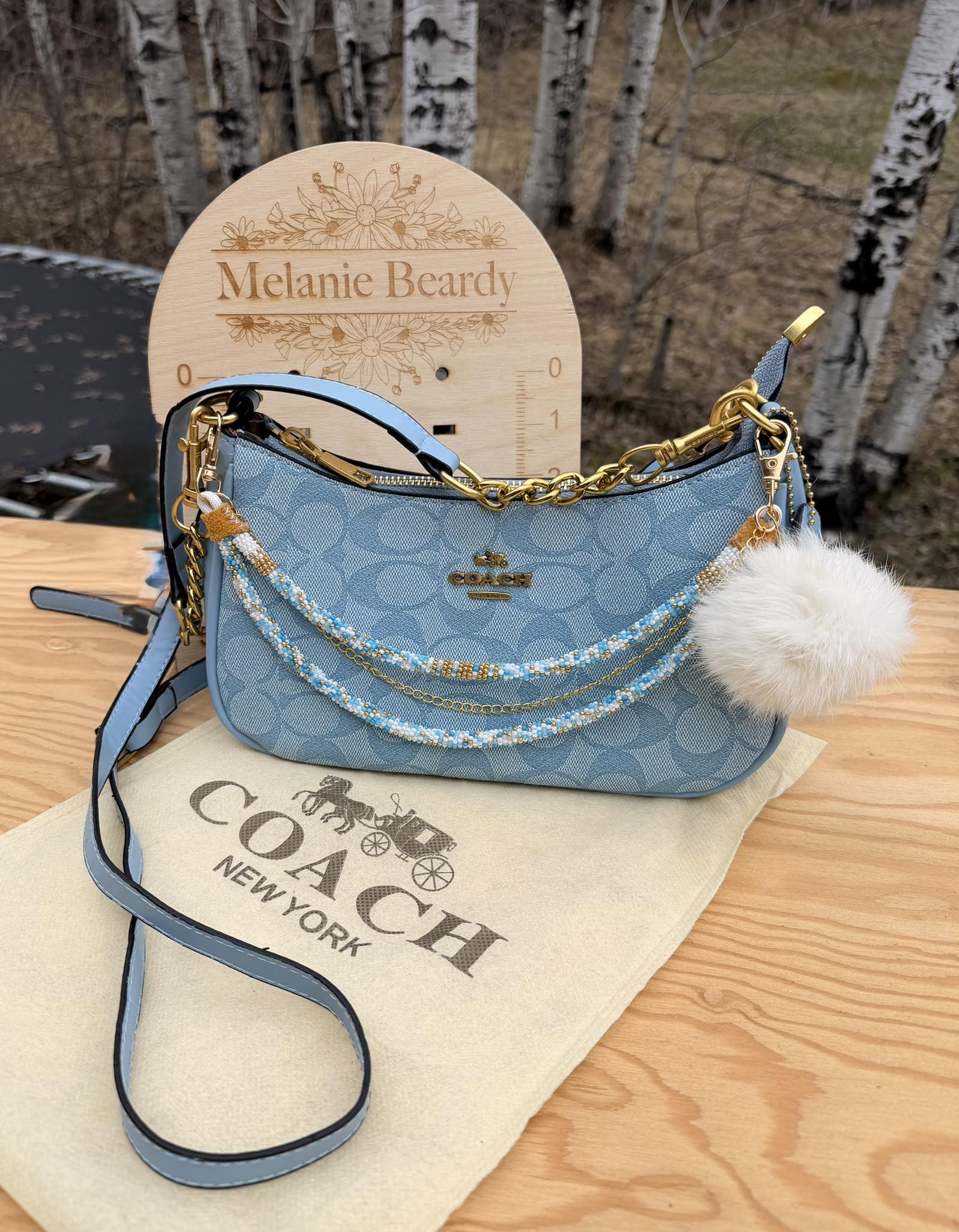 レディース COACH Kira Circle Shoulder Bag Blue y2k