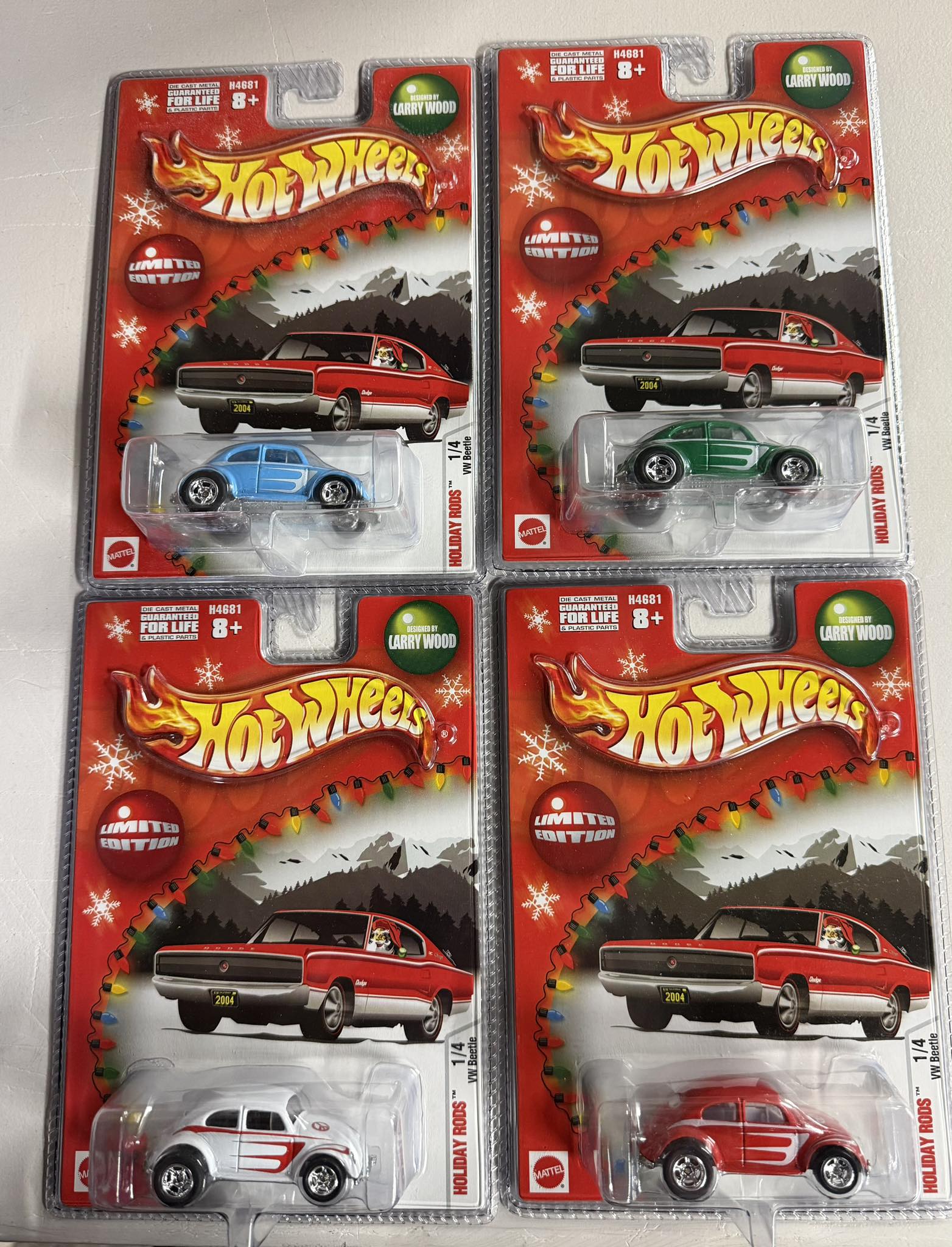 Hot Wheels Holiday Rods VW BEETLE red Limited Edition New Real