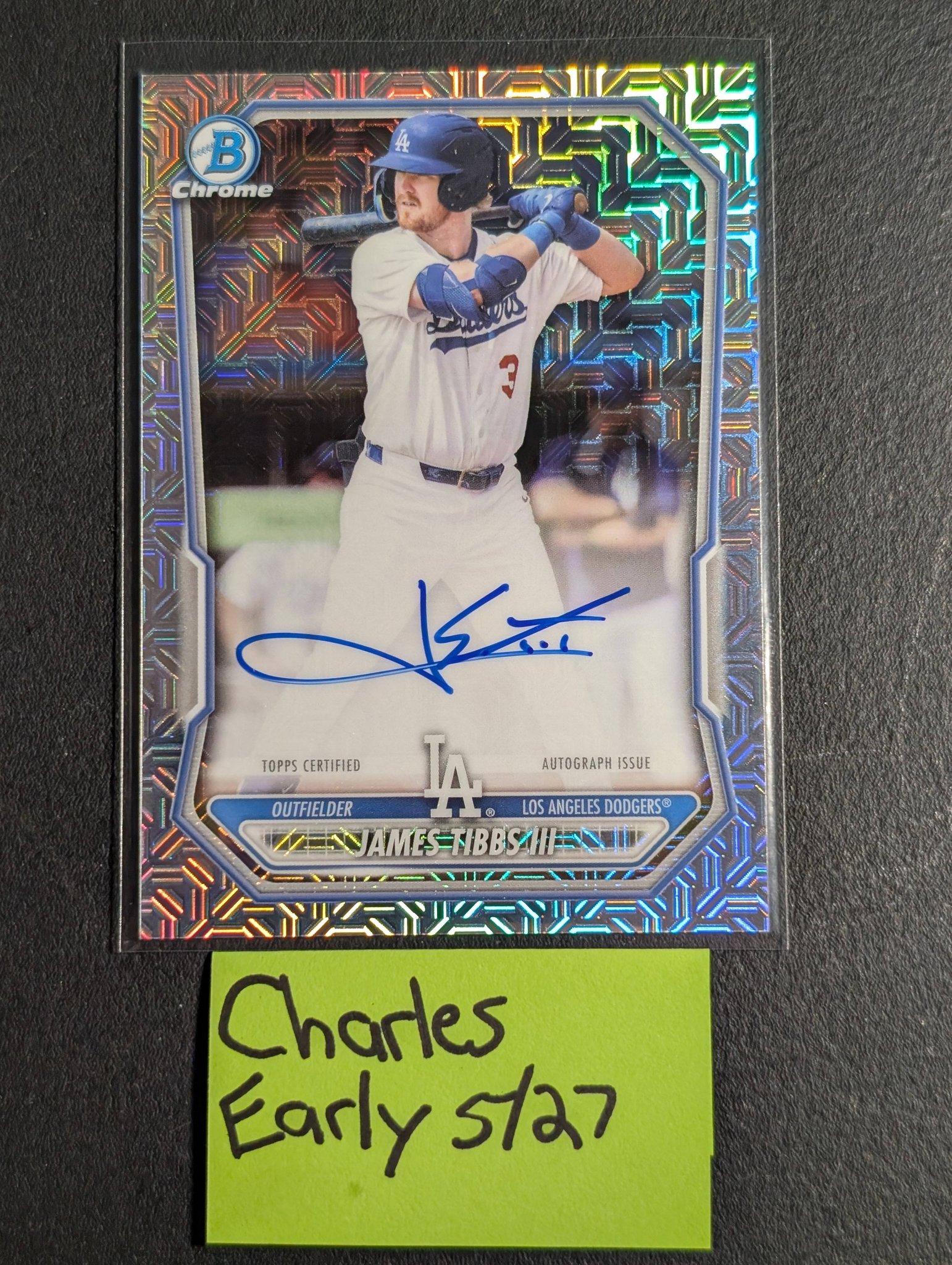 F/S 2026 Bowman Chrome James Tibbs lll Autograph Mojo Refractor 
