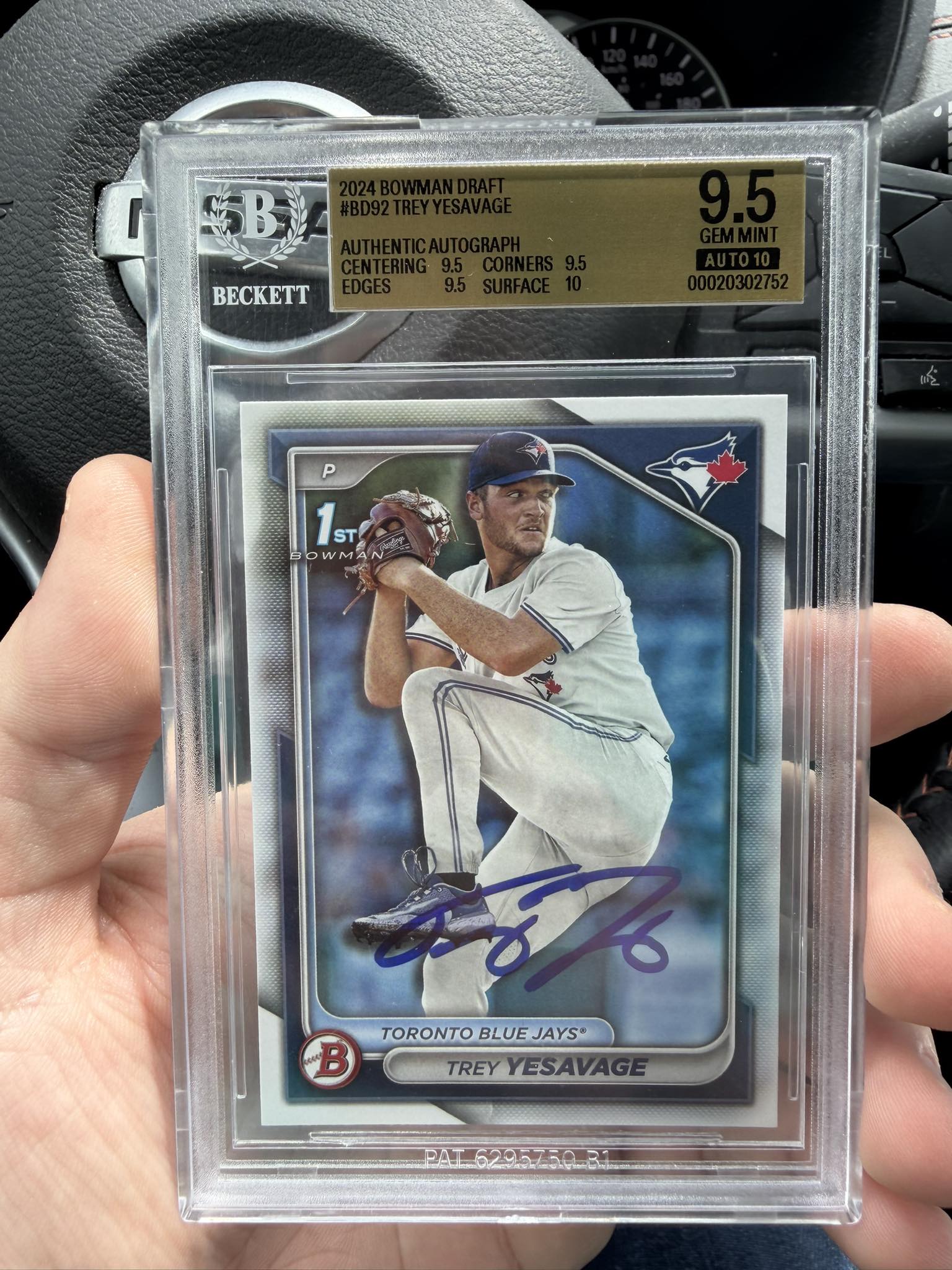 Trey Yesavage 2024 Bowman Draft autographed card
