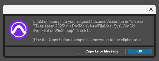 Pro Tools 2025.6.1 fails after Windows 11 security update