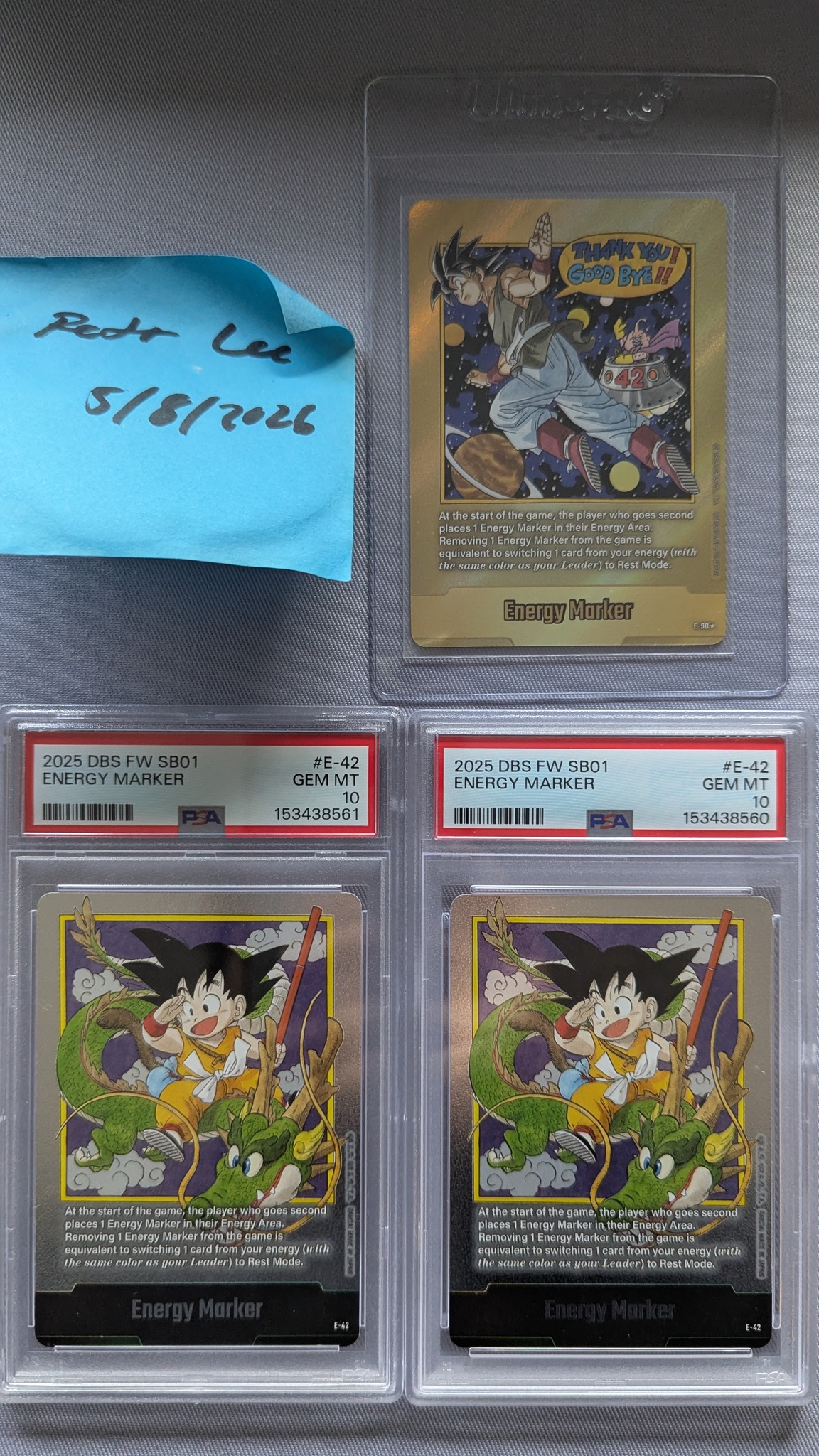 Looking for English PSA/BGS 10 Energy Marker Goku E-42 gold Dragon