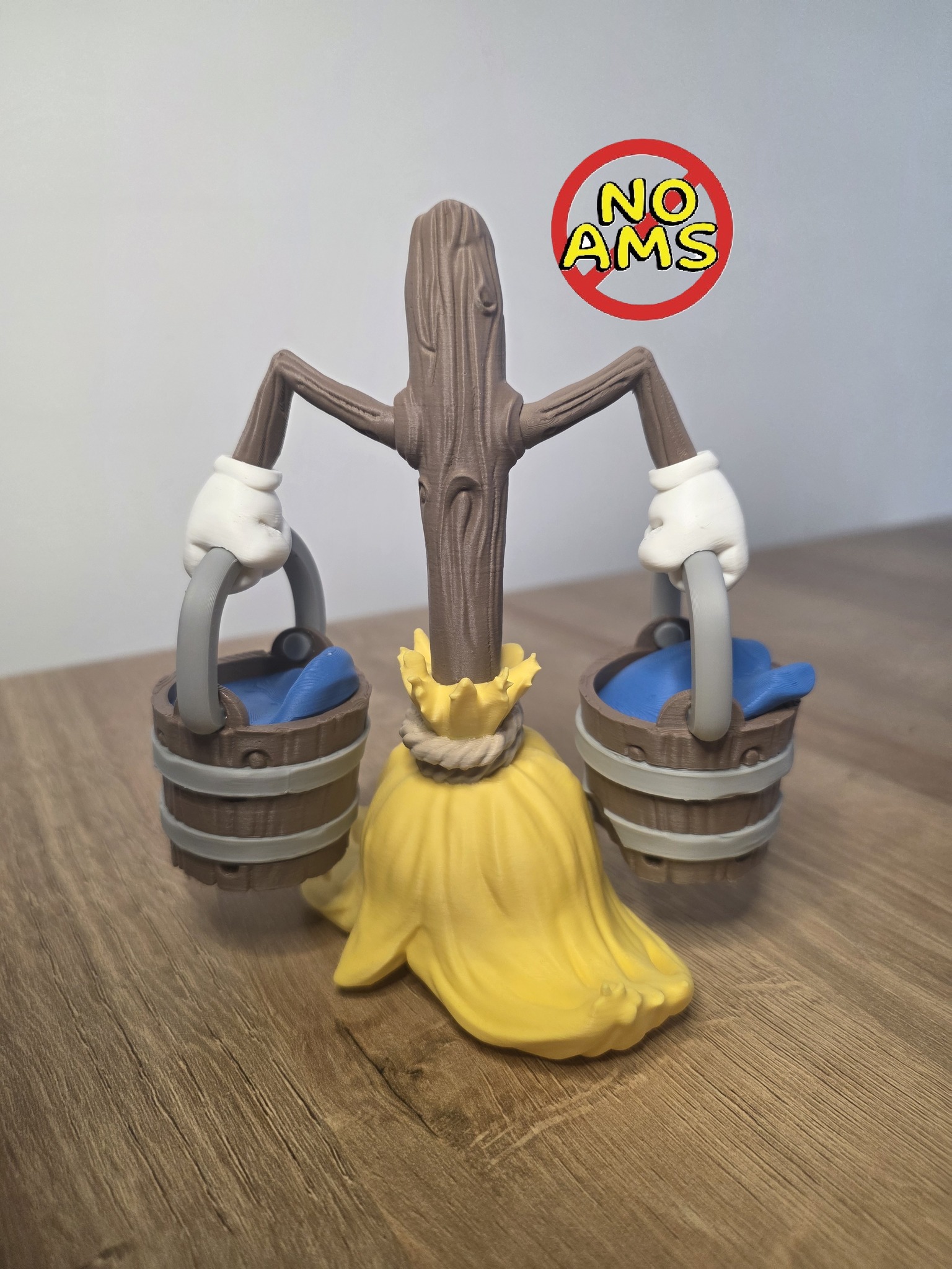Handmade magic broom for Sorcerer's Apprentice Mickey figure