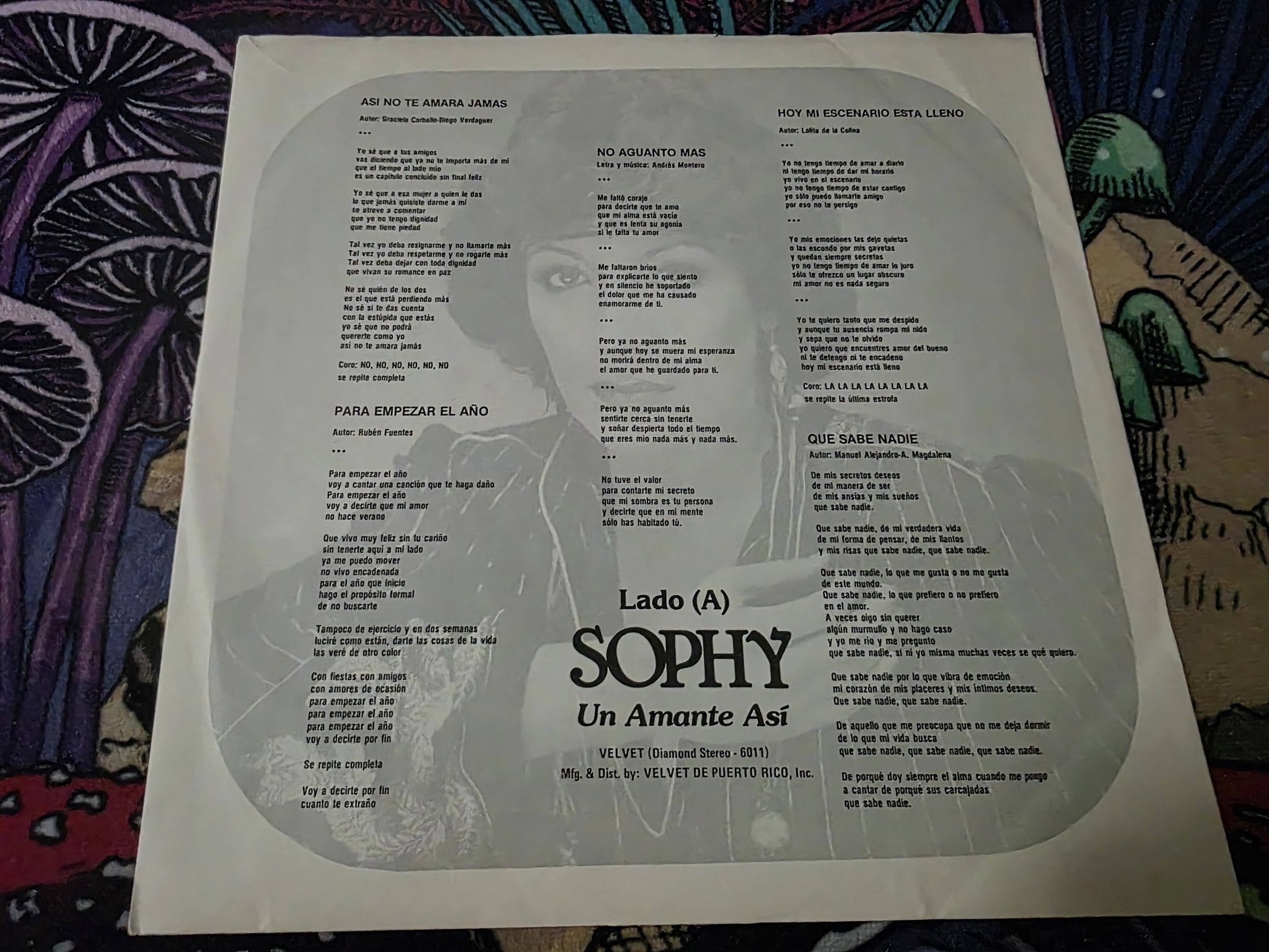 Sophy - Un Amante Así [A Lover Like This] 1981 Vinyl Record