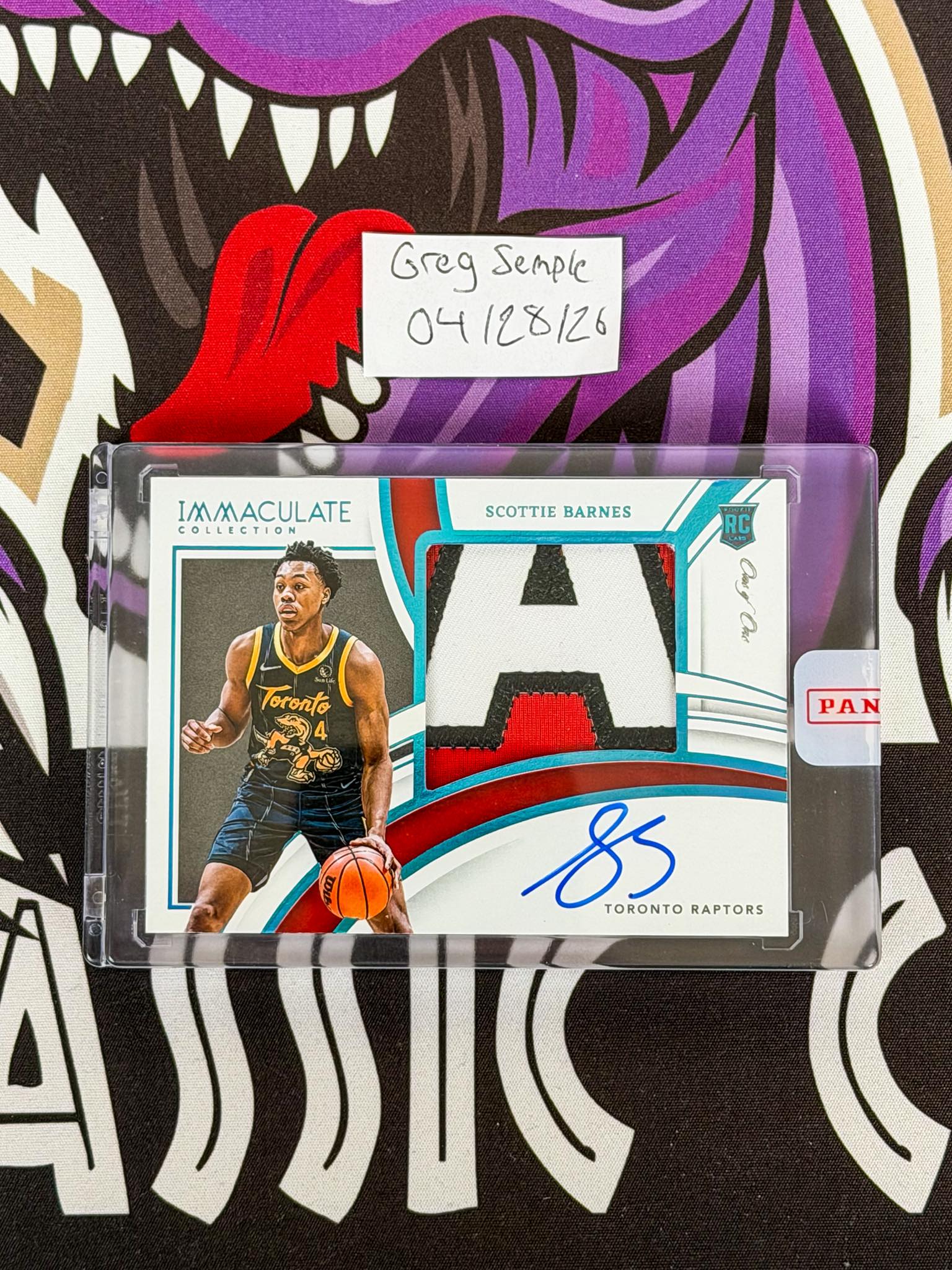 FS 2021-22 Scottie Barnes Immaculate Rookie Patch Auto Platinum 1 