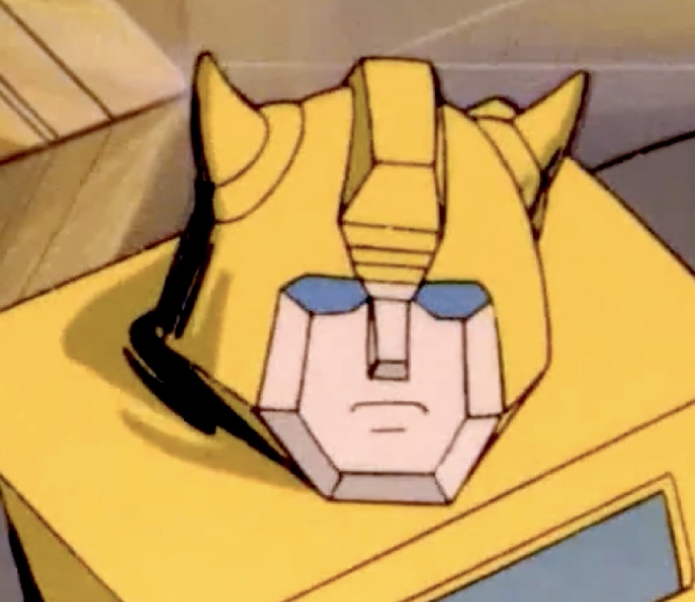 One of these things is not like the other. Early faces of Bumblebee.