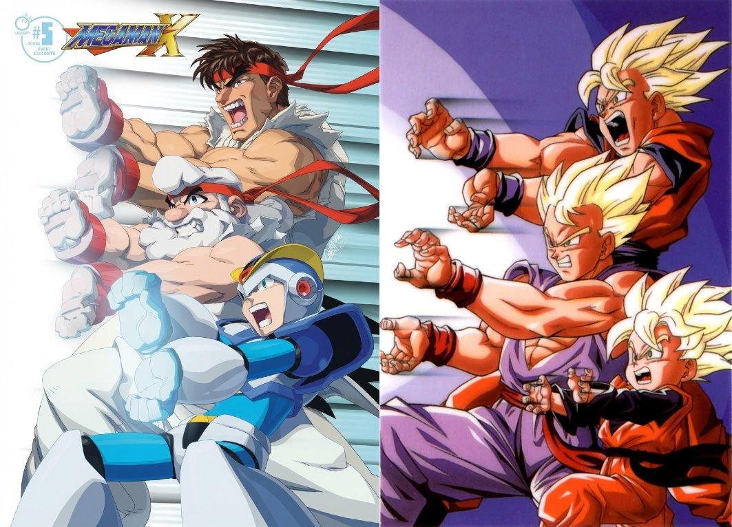 Cool tribute art for a cover of Mega Man X Issue #5. They got Ryu