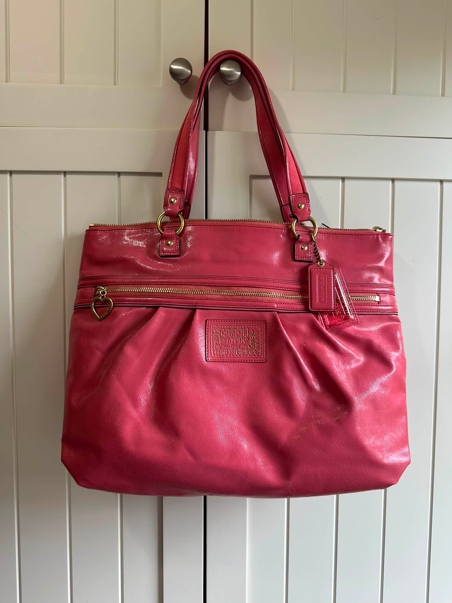 Coach Poppy Quilted Tote Bag Pink y2k 廃盤 COACH Poppy Op Art Tote 