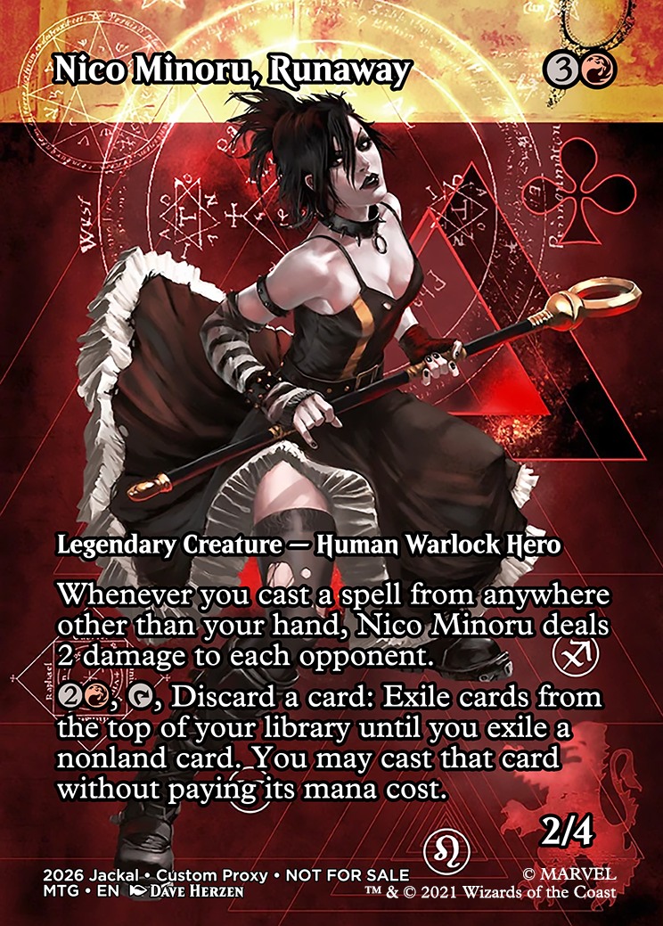 Nico Minoru custom Magic: The Gathering card