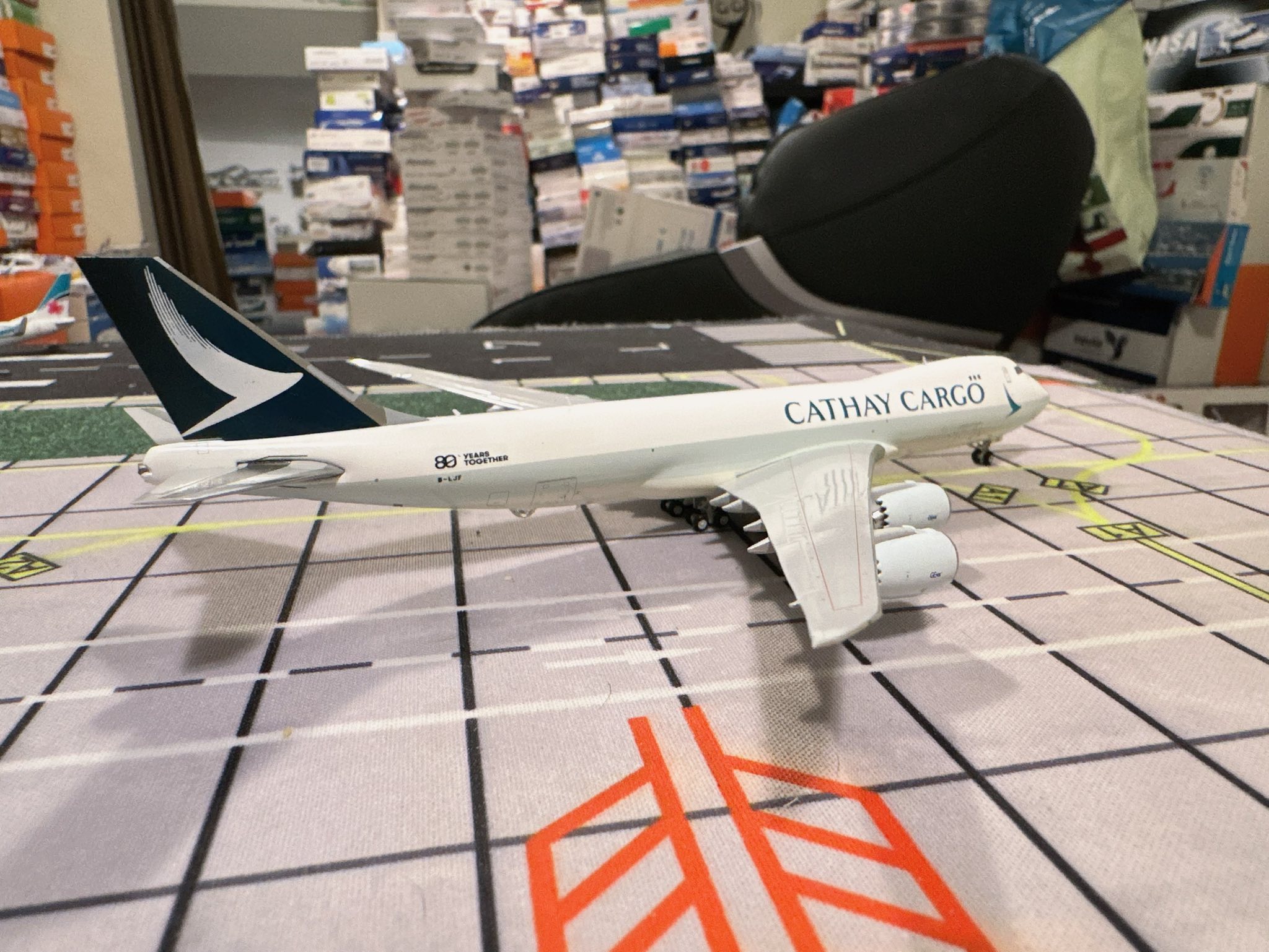 Cathay Cargo B747-8F custom model '80 Years Together'