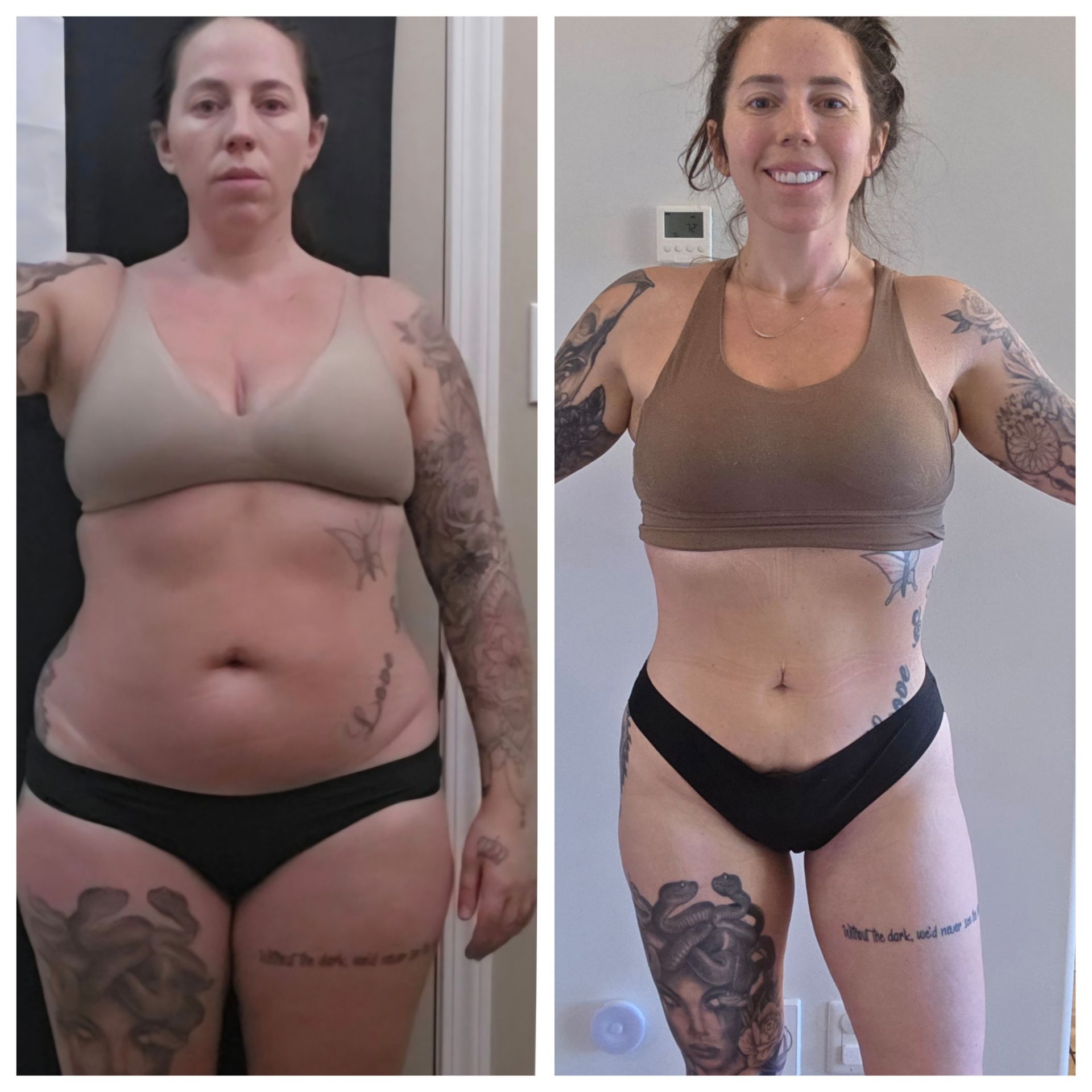 Progress so far. Just added aod and lipo c last two months for the stubborn fat