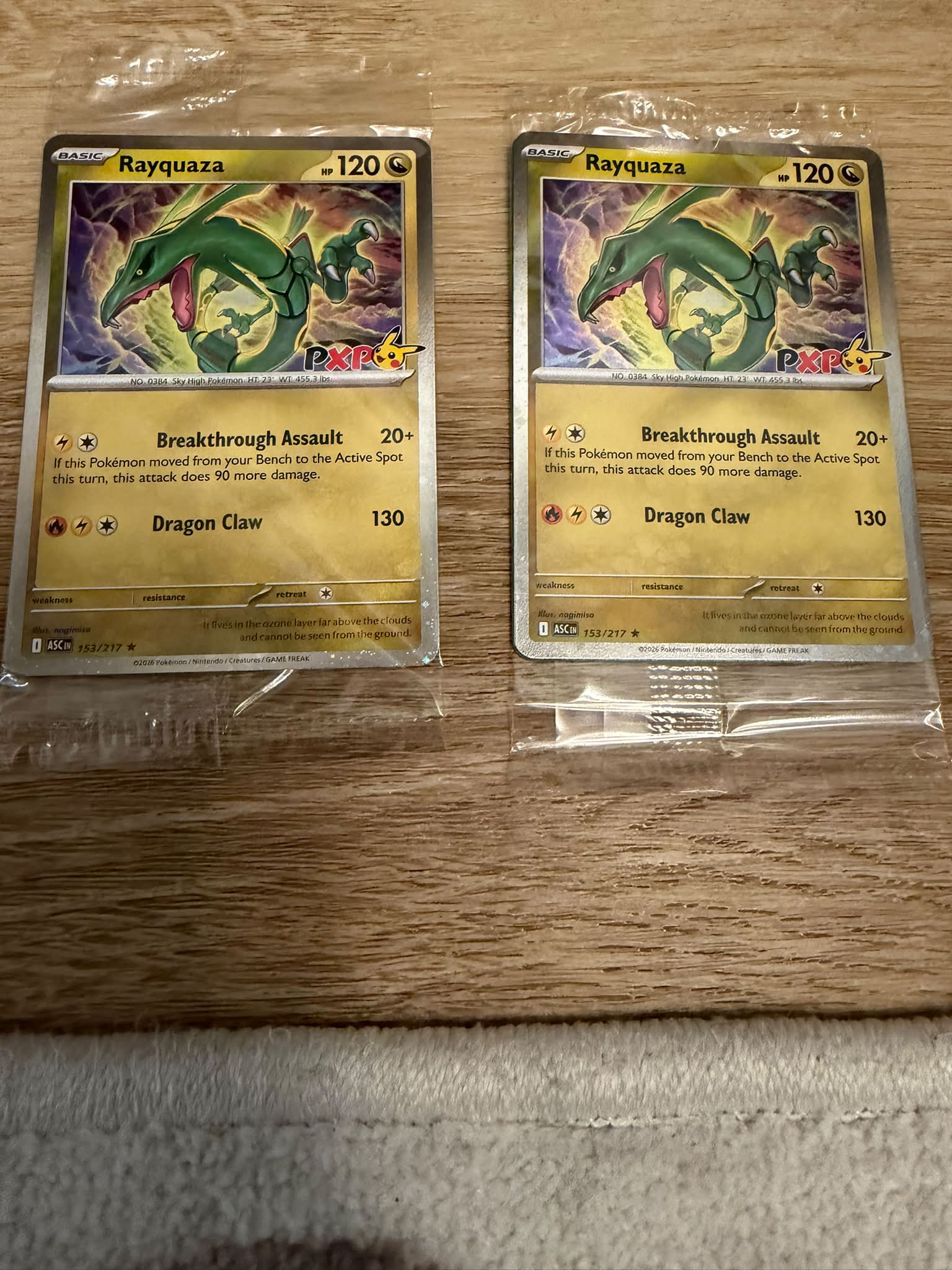 Sealed Rayquaza 153/217 PXP stamp Worlds 2026 promo card for sale
