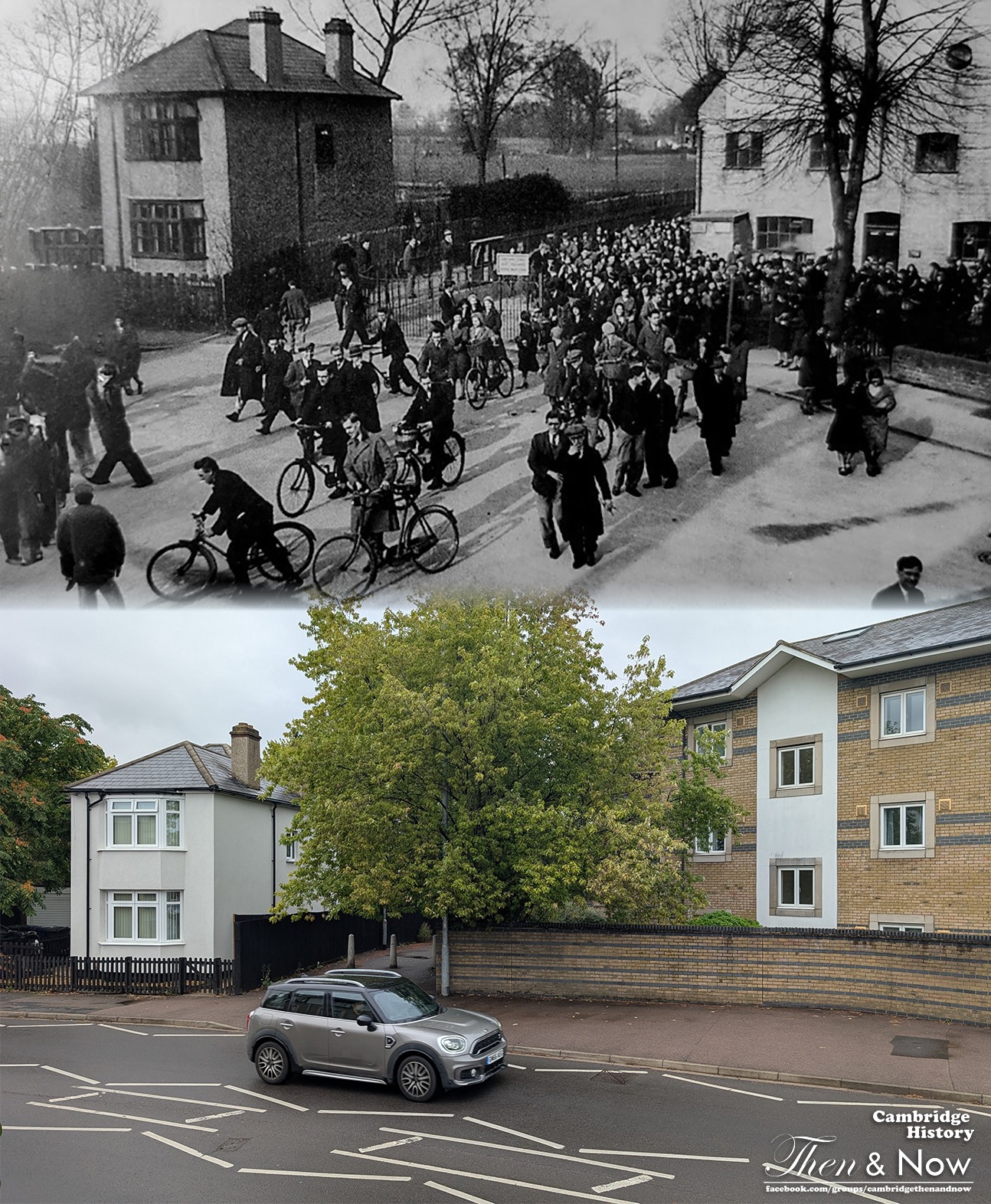 Pye factory in Cambridge, England then and now