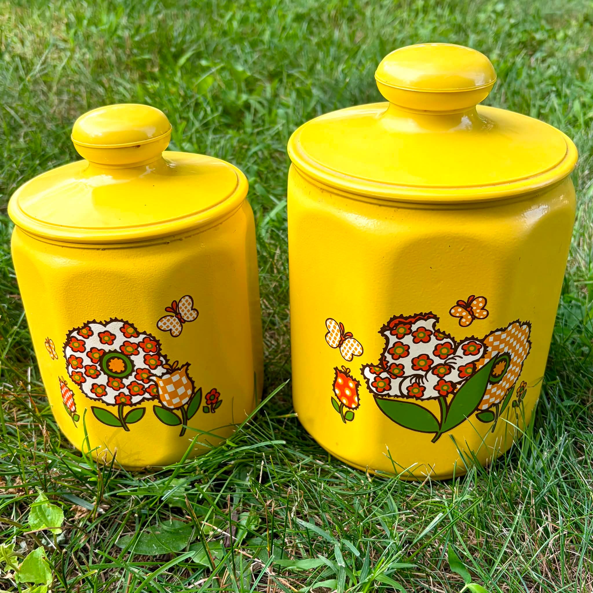 Kromex canister set and spice rack with utensil cookie jar